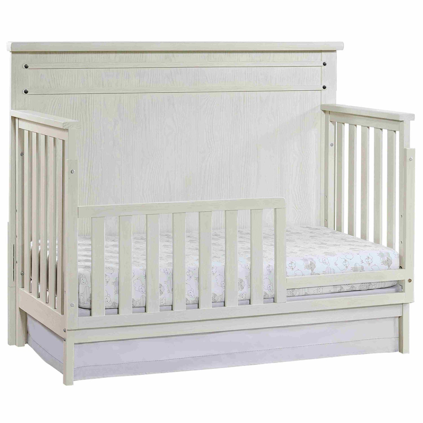 Ellison Guard Rail - Inclined Side View of Ellison Convertible Crib with Guard Rail White