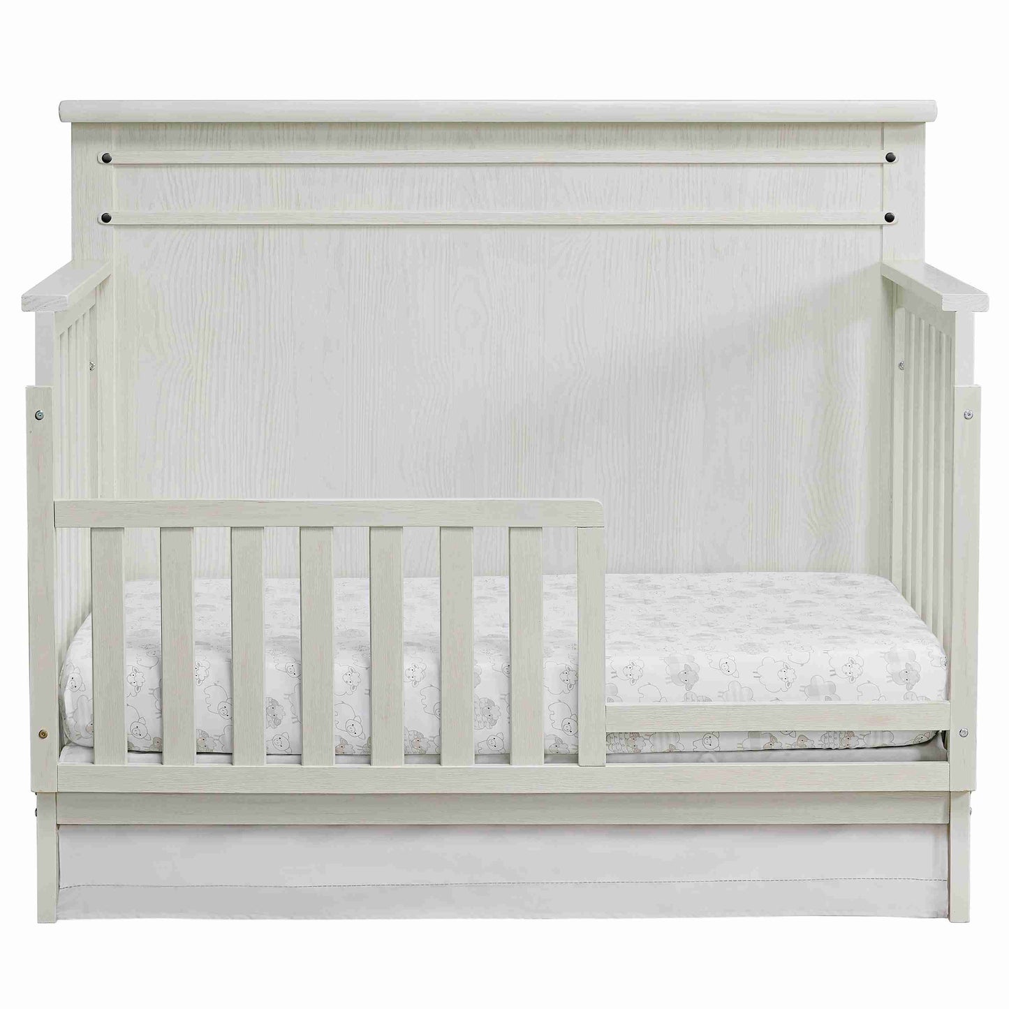 Ellison Guard Rail - Front View of Ellison Convertible Crib with Guard Rail White