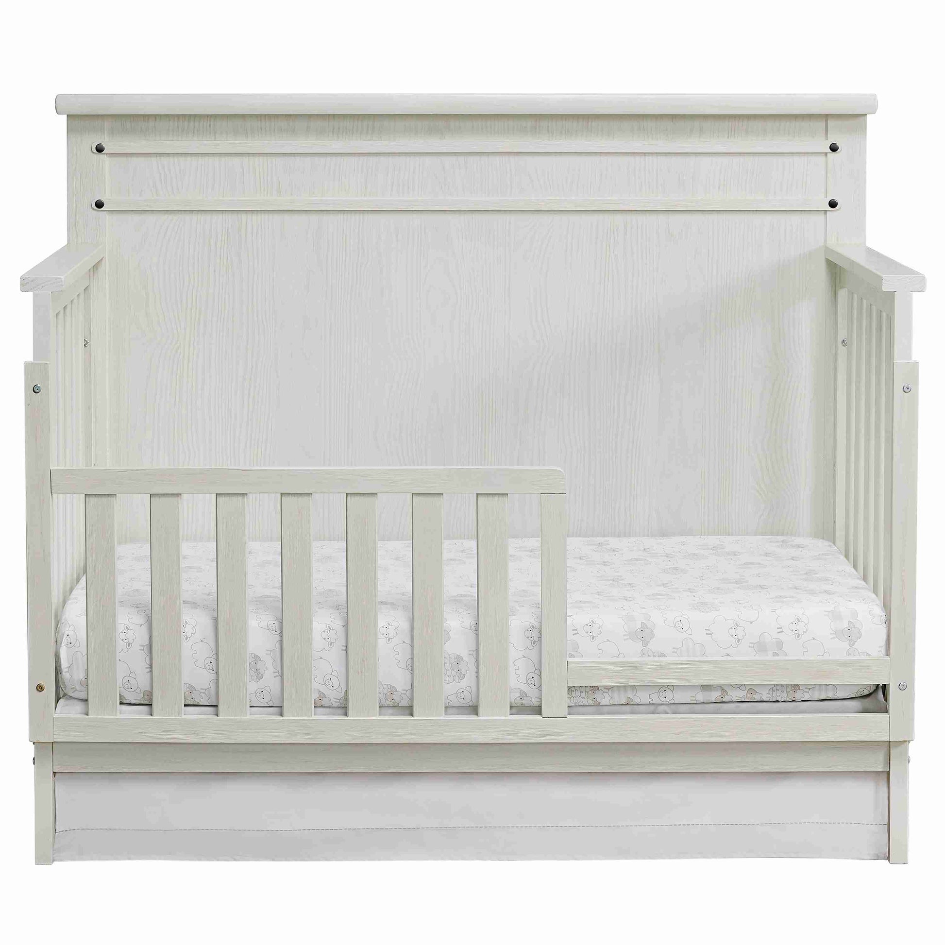 Ellison Guard Rail - Front View of Ellison Convertible Crib with Guard Rail White
