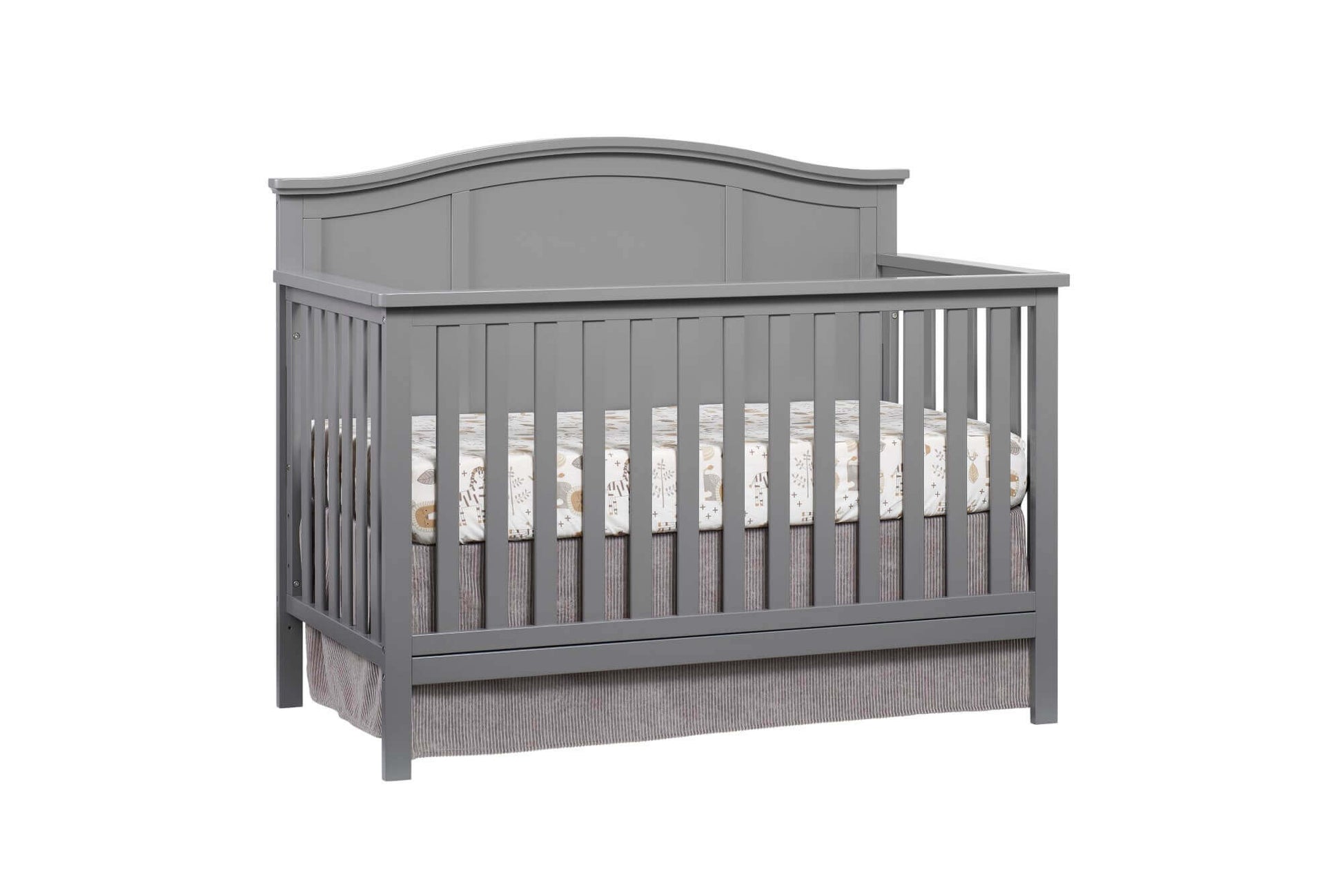Emerson 4-in-1 Convertible Crib - Inclined Side View of Emerson 4-in-1 Convertible Crib Snow White