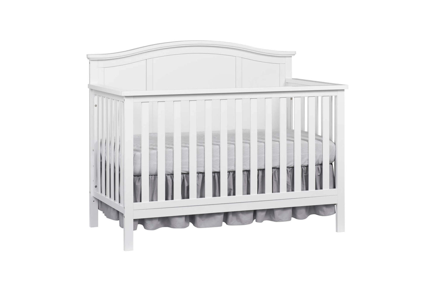 Emerson 4-in-1 Convertible Crib - Inclined Side View of Emerson 4-in-1 Convertible Crib Snow White