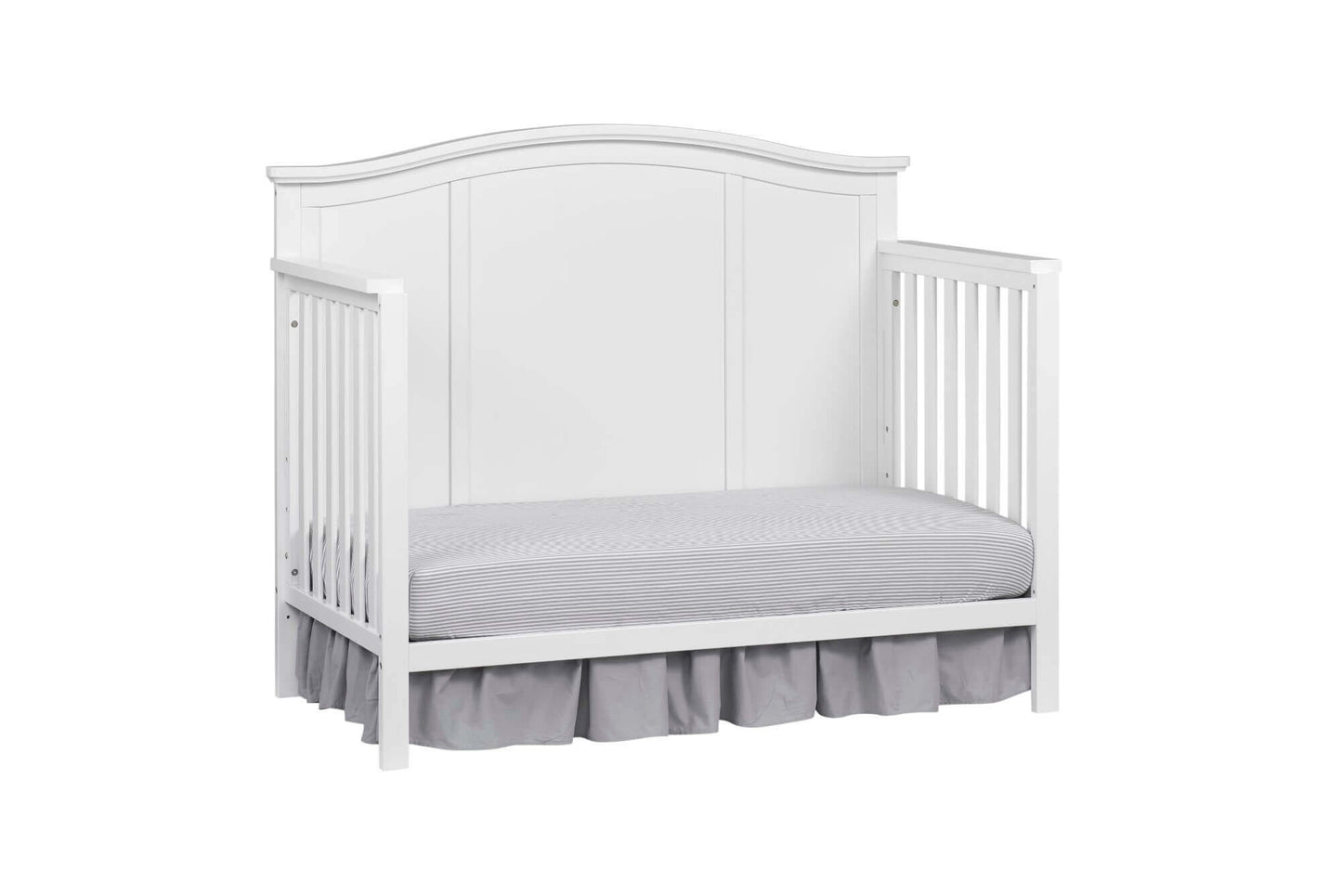 Emerson 4-in-1 Convertible Crib - Inclined Side View of Emerson Daybed Snow White