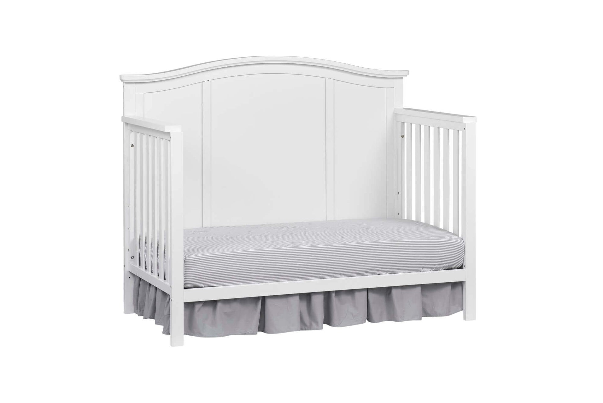 Emerson 4-in-1 Convertible Crib - Inclined Side View of Emerson Daybed Snow White