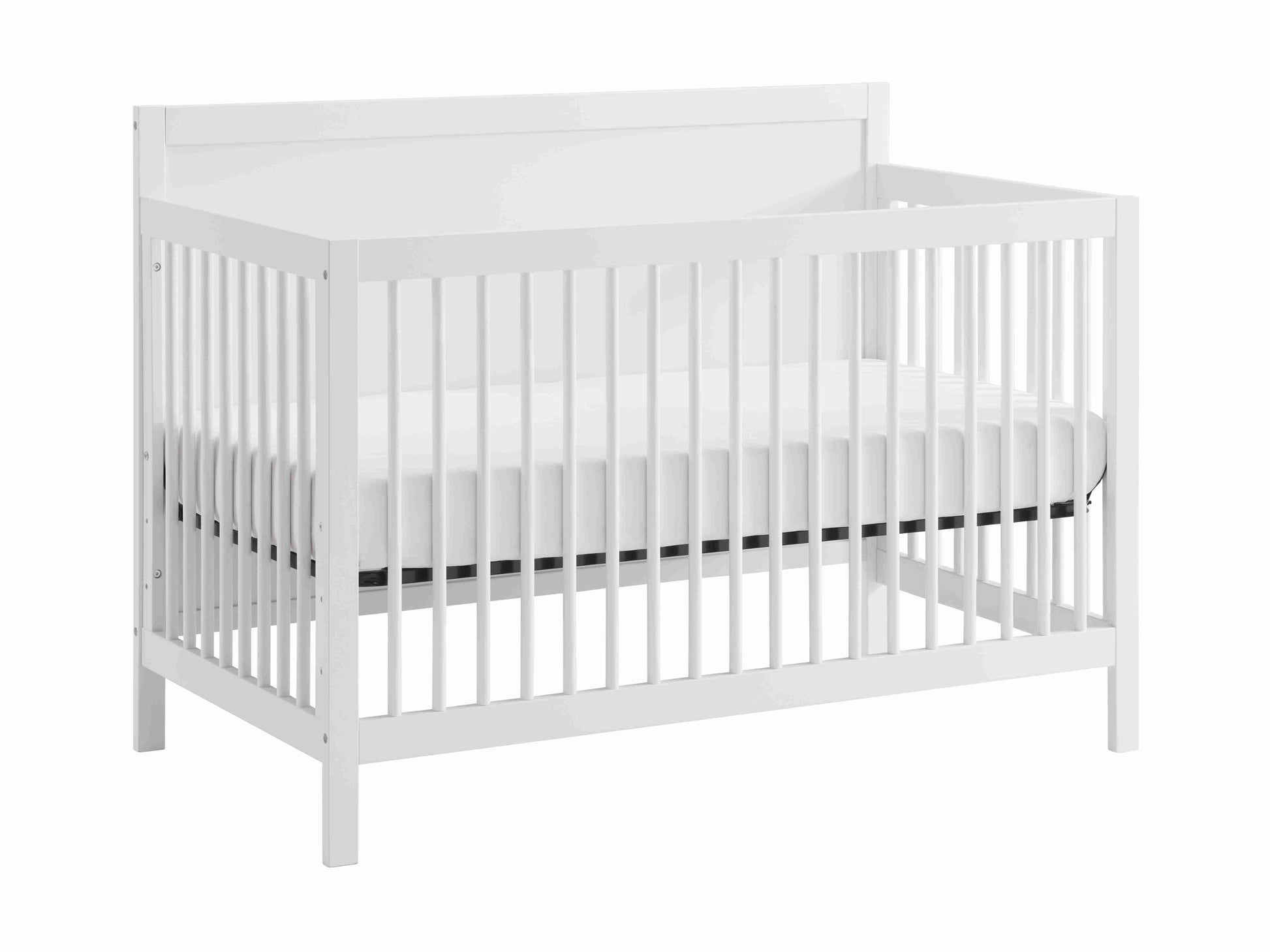 Essential 4 in 1 Island Crib - Side View of 4 in 1 Island Crib White