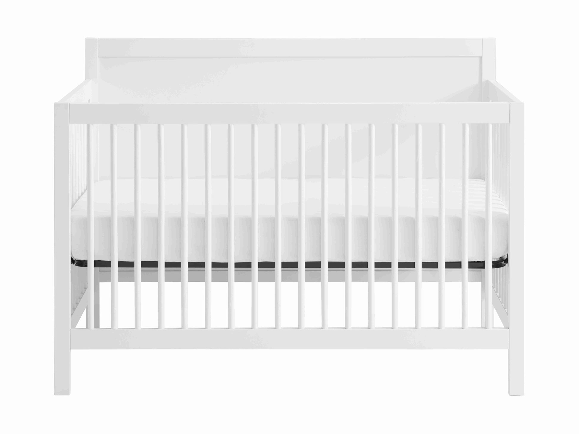 Essential 4 in 1 Island Crib - Front View of 4 in 1 Island Crib White