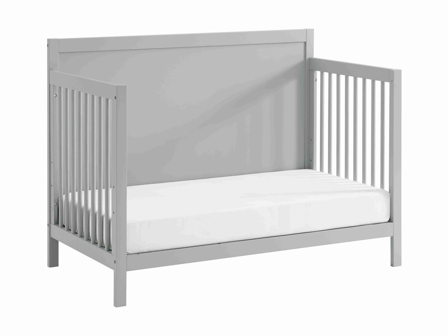 Essential 4 in 1 Island Crib - Side View of Daybed Gray