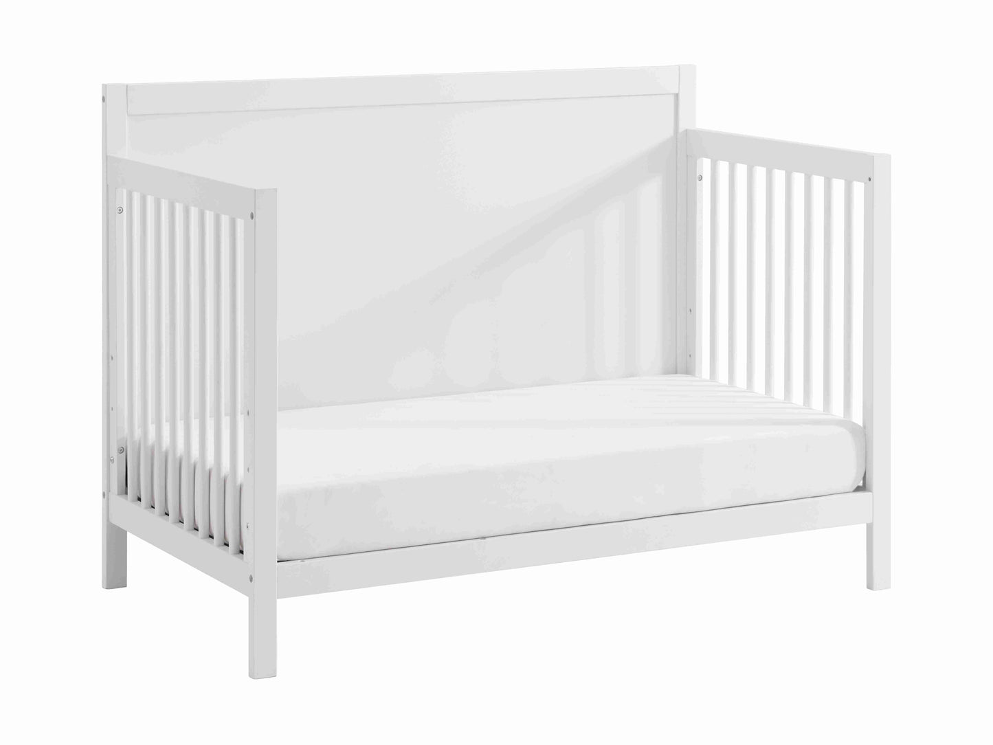 Essential 4 in 1 Island Crib -  Side View of Daybed White