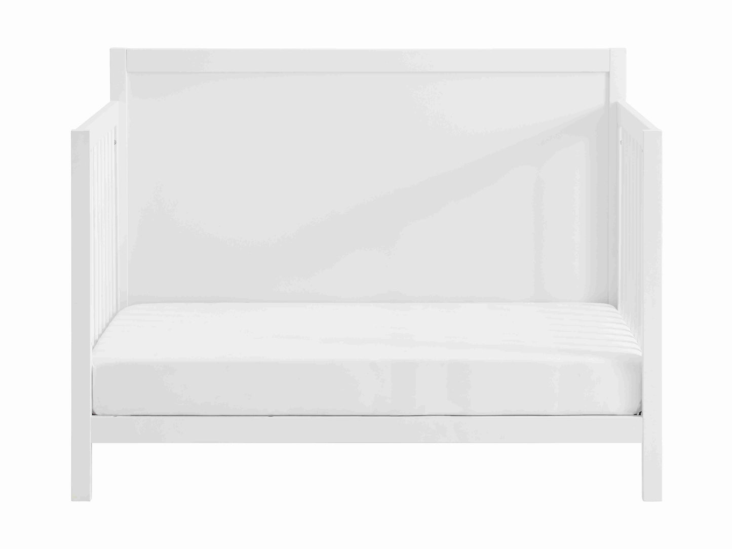 Essential 4 in 1 Island Crib -  Front View of Daybed White