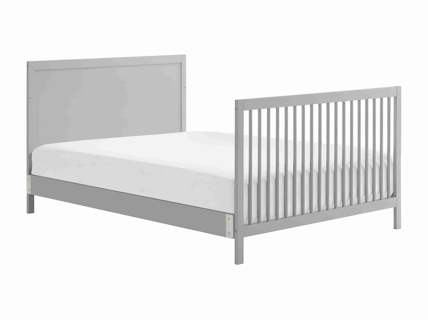 Essential 4 in 1 Island Crib - Side View of Toddler Bed Gray