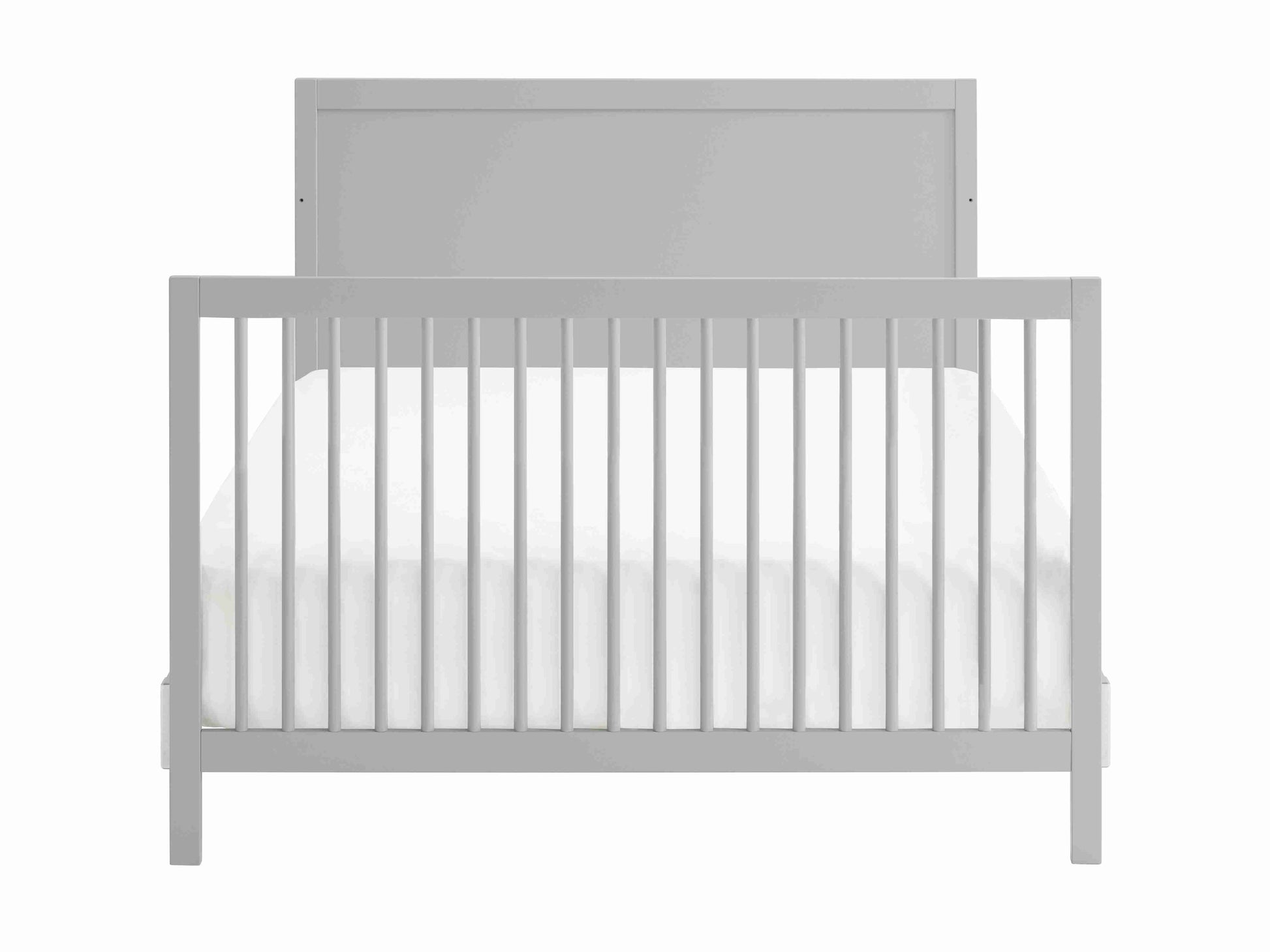 Essential 4 in 1 Island Crib - Front View of Toddler Bed Gray