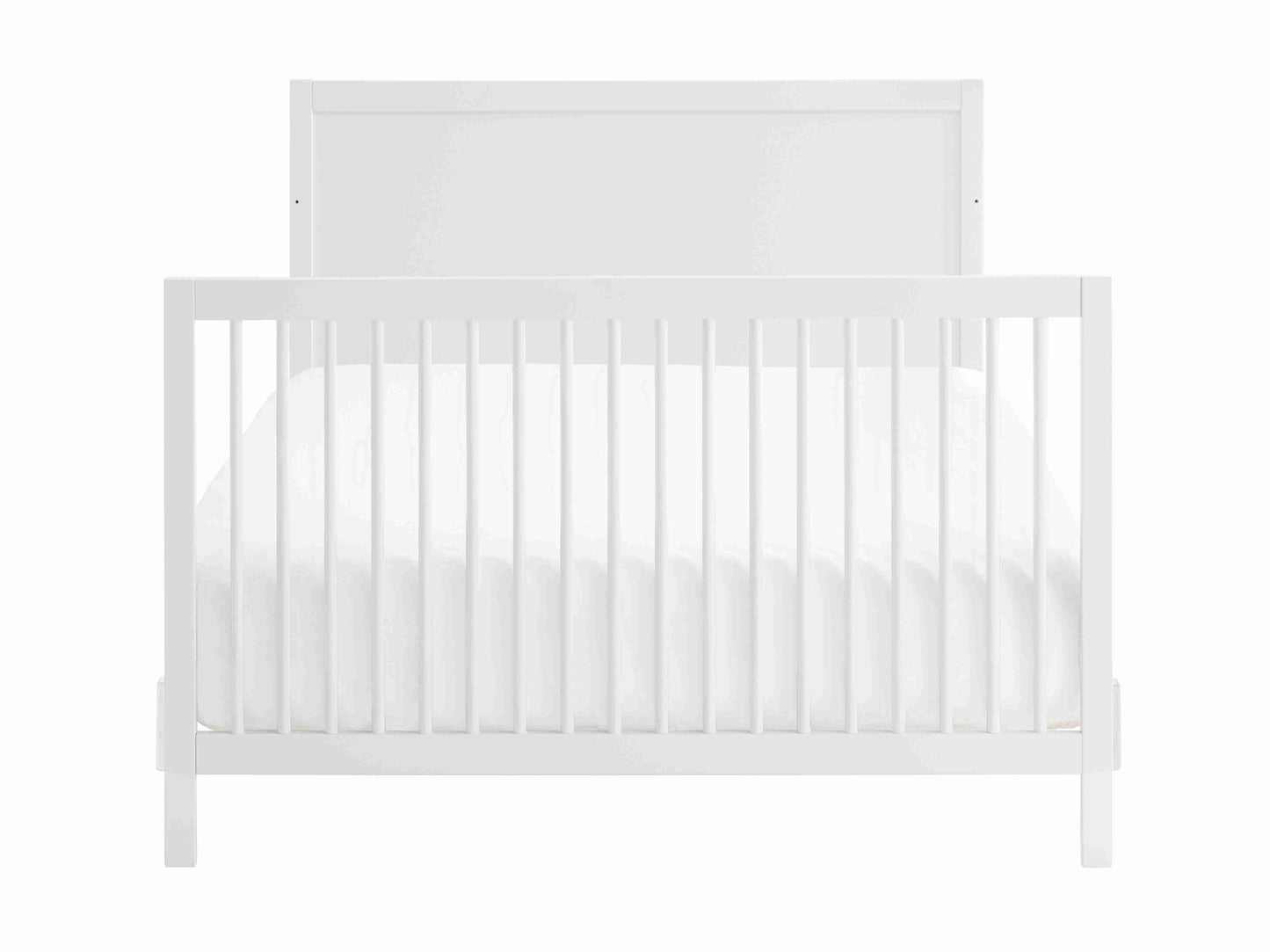 Essential 4 in 1 Island Crib - Front View of Toddler Bed White