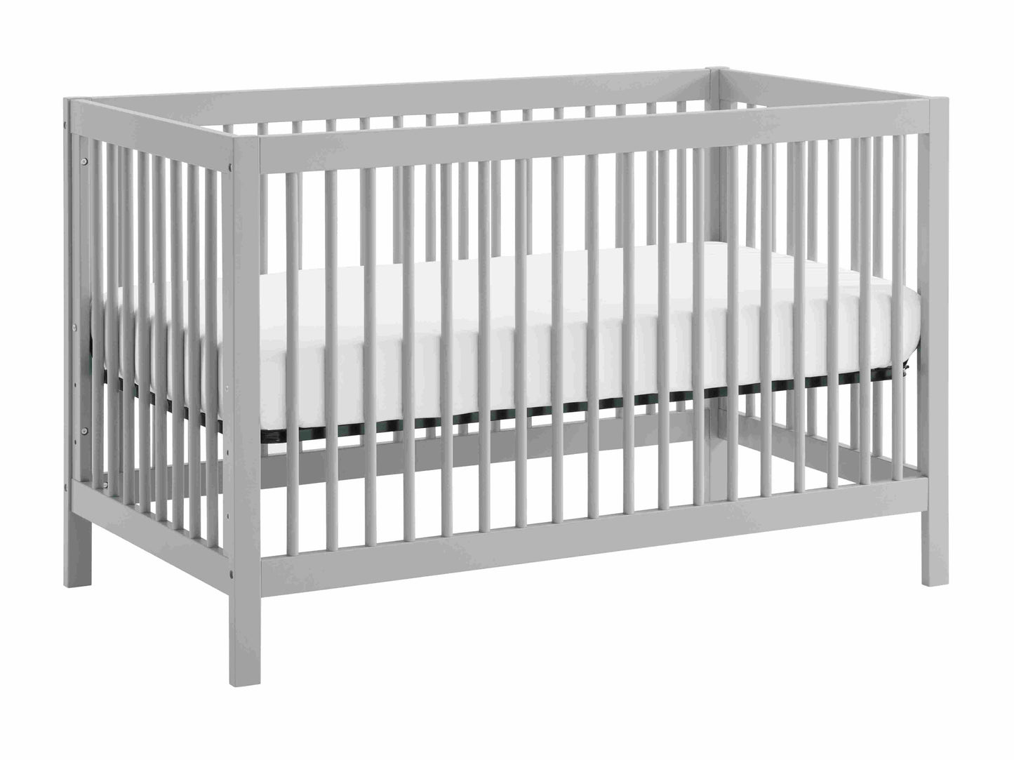 Essential 4 in 1 Island Crib - Side View of 4 in 1 Island Crib Gray