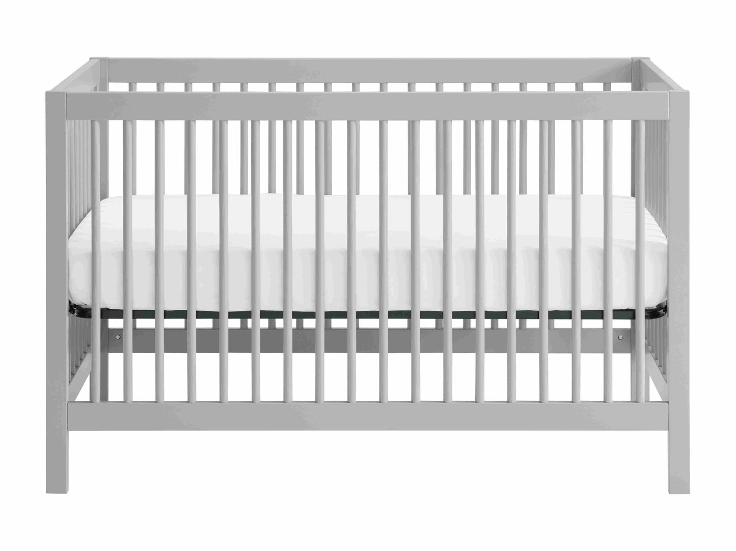 Essential 4 in 1 Island Crib - Front View of 4 in 1 Island Crib Gray