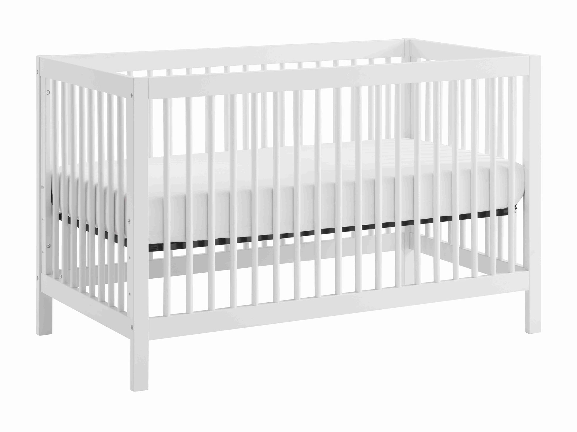Essential 4 in 1 Island Crib - Side View of 4 in 1 Island Crib White
