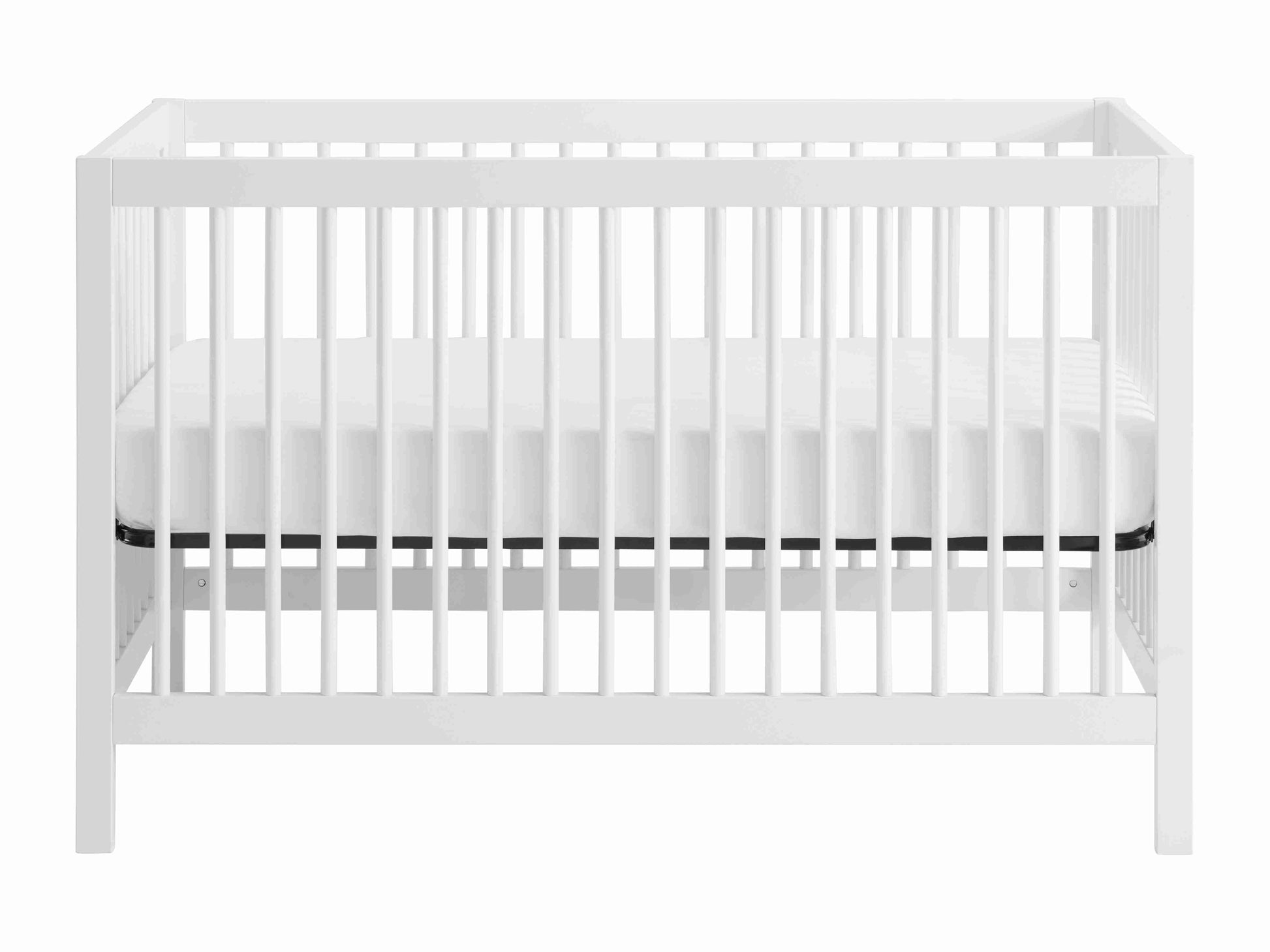 Essential 4 in 1 Island Crib - Front View of 4 in 1 Island Crib White