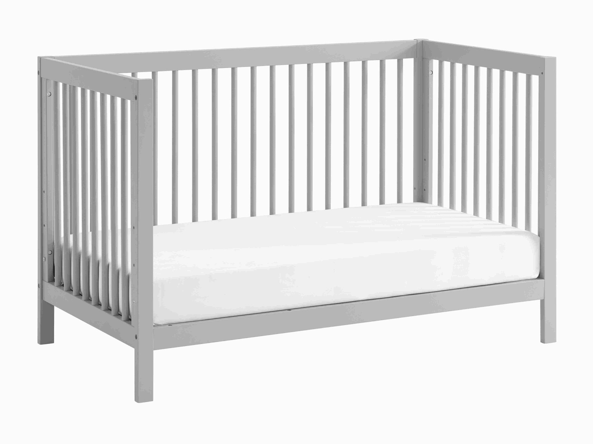 Essential 4 in 1 Island Crib -  Side View of Daybed Gray
