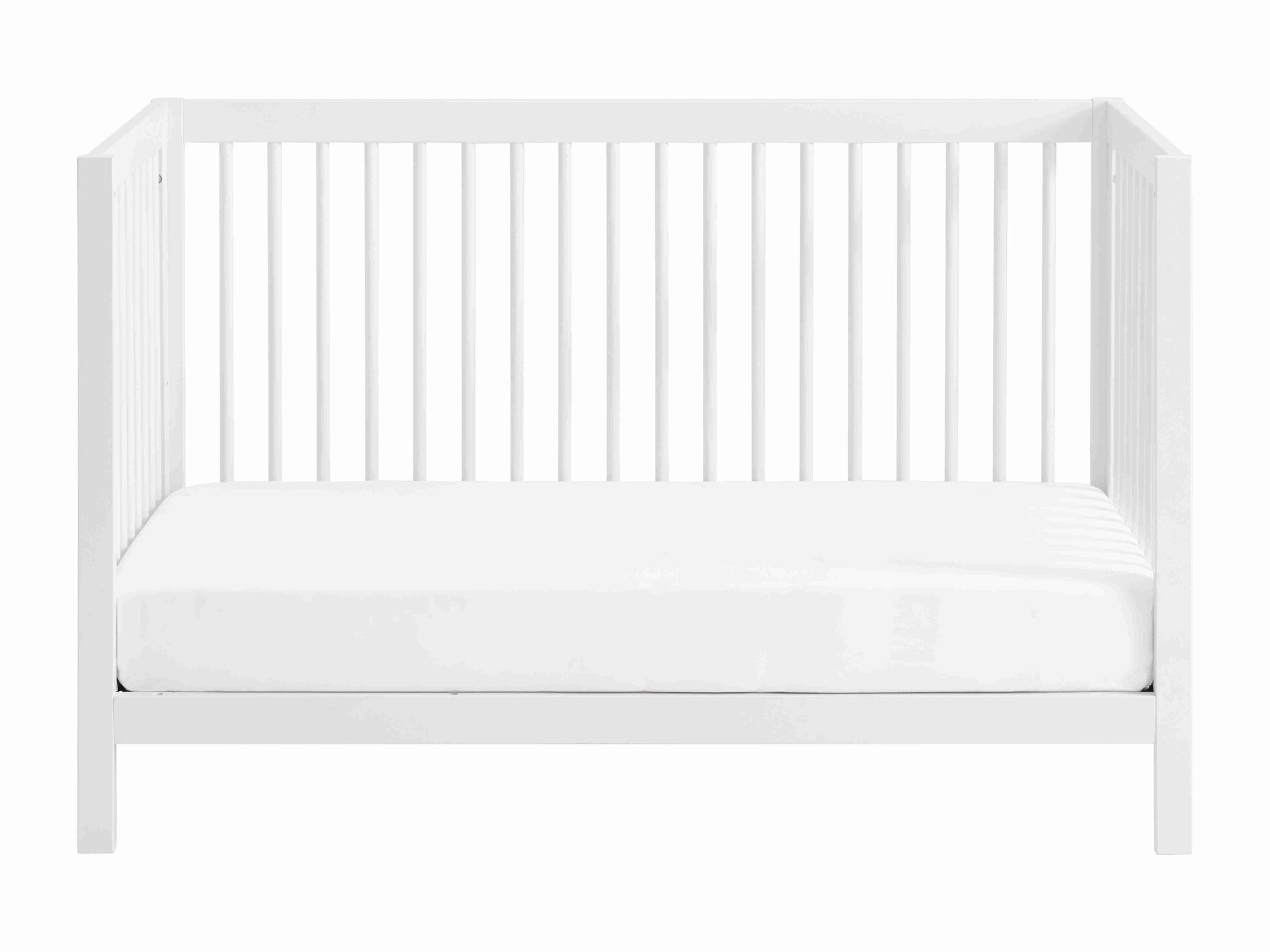 Essential 4 in 1 Island Crib -  Front View of Daybed White