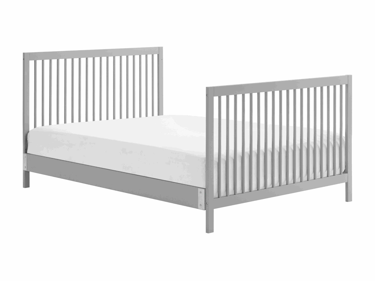Essential 4 in 1 Island Crib - Side View of Toddler Bed Gray