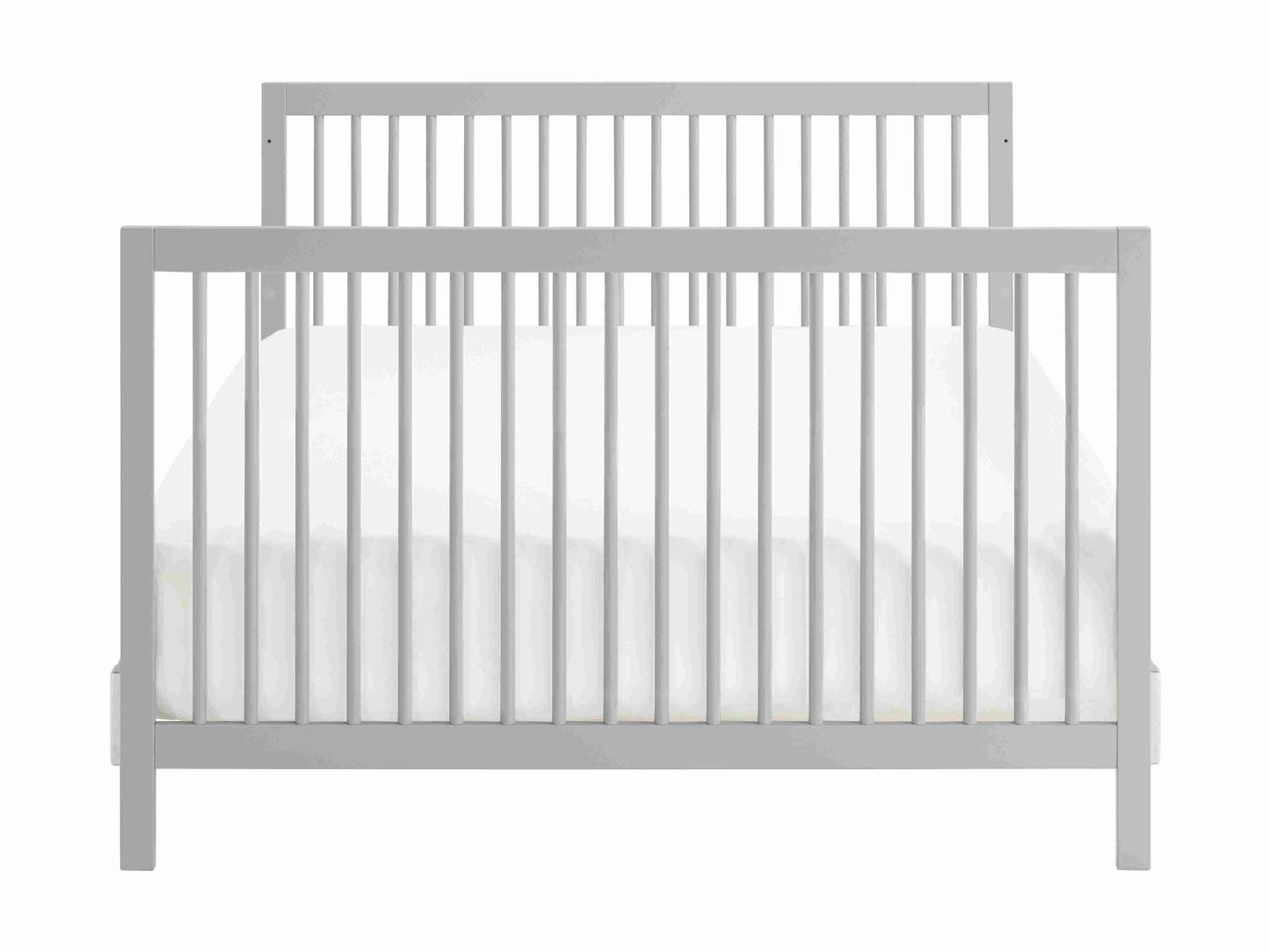 Essential 4 in 1 Island Crib - Front View of Toddler Bed Gray