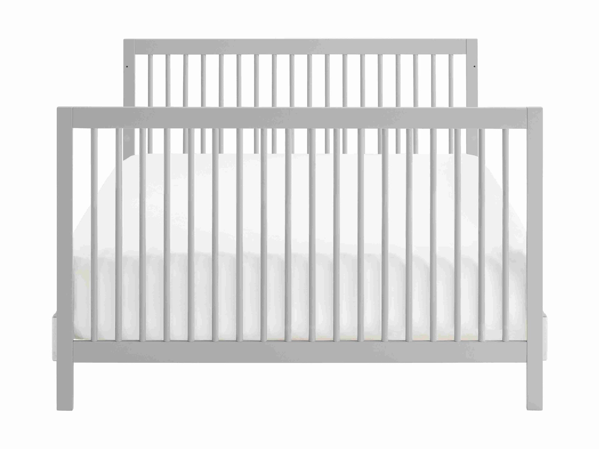 Essential 4 in 1 Island Crib - Front View of Toddler Bed Gray