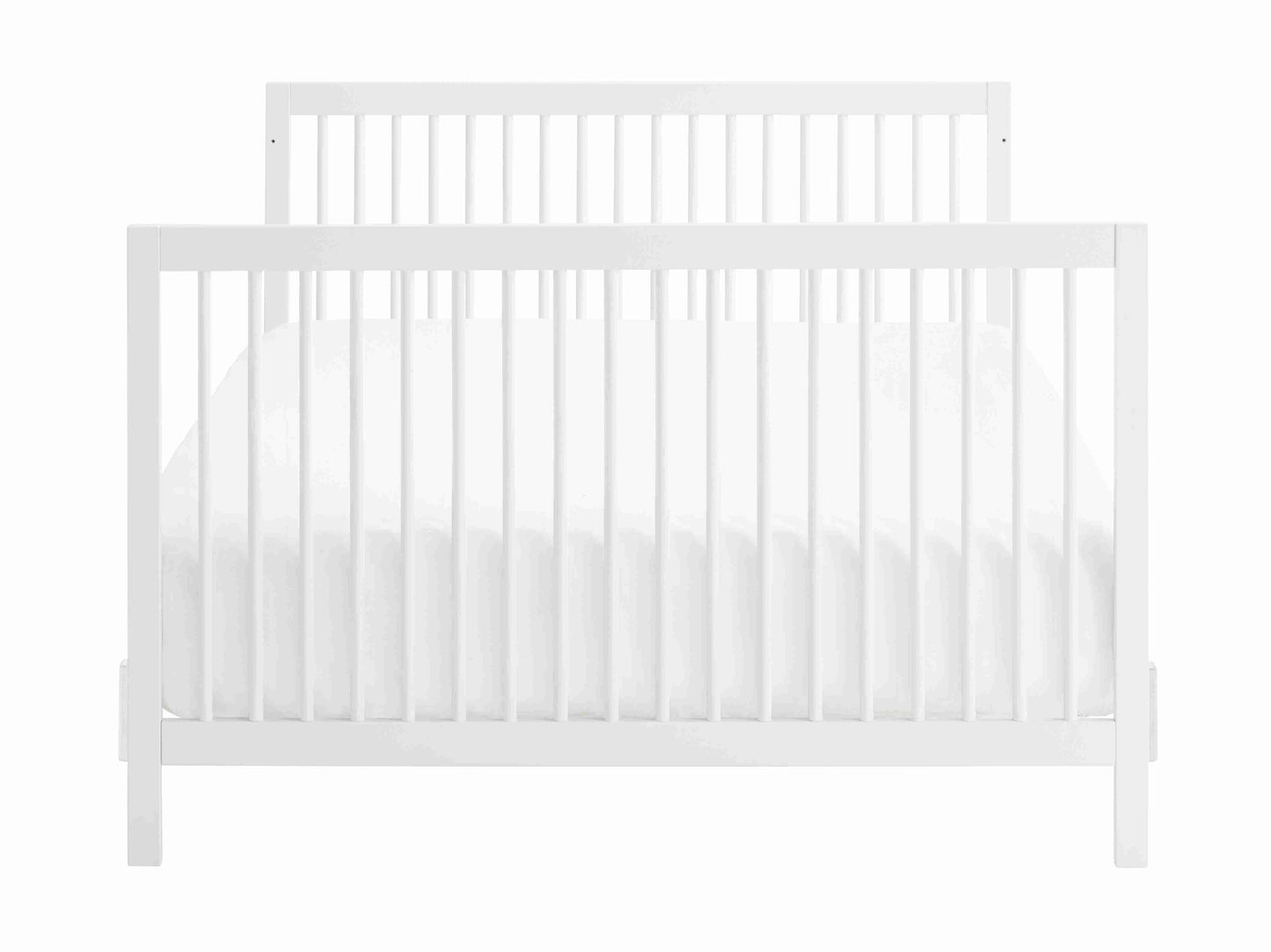 Essential 4 in 1 Island Crib -  Front View of Toddler Bed White