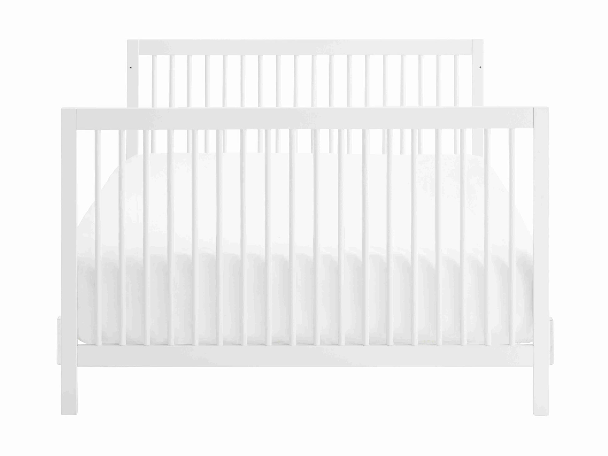 Essential 4 in 1 Island Crib -  Front View of Toddler Bed White