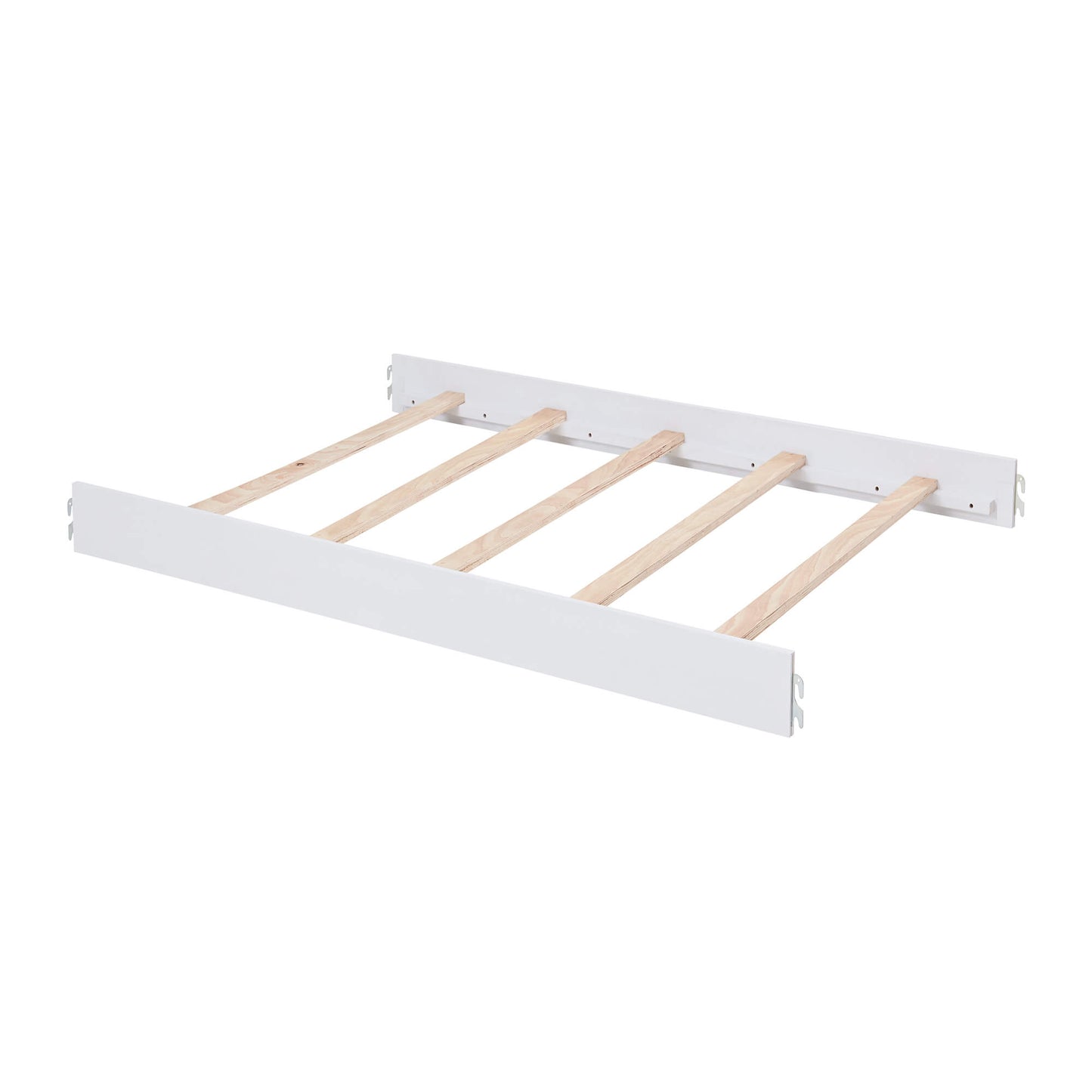 Everlee Full Bed Conversion Kit - Inclined Side View of Everlee Full Bed Conversion Kit White