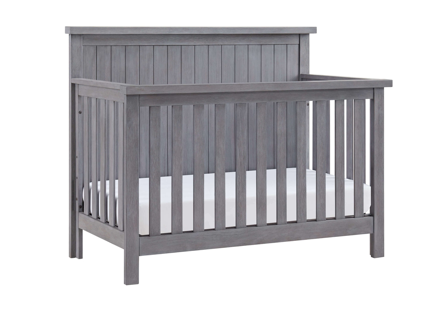 Everlee 4-In-1 Convertible Crib - Inclined Side View of Everlee 4-In-1 Convertible Crib Graystone