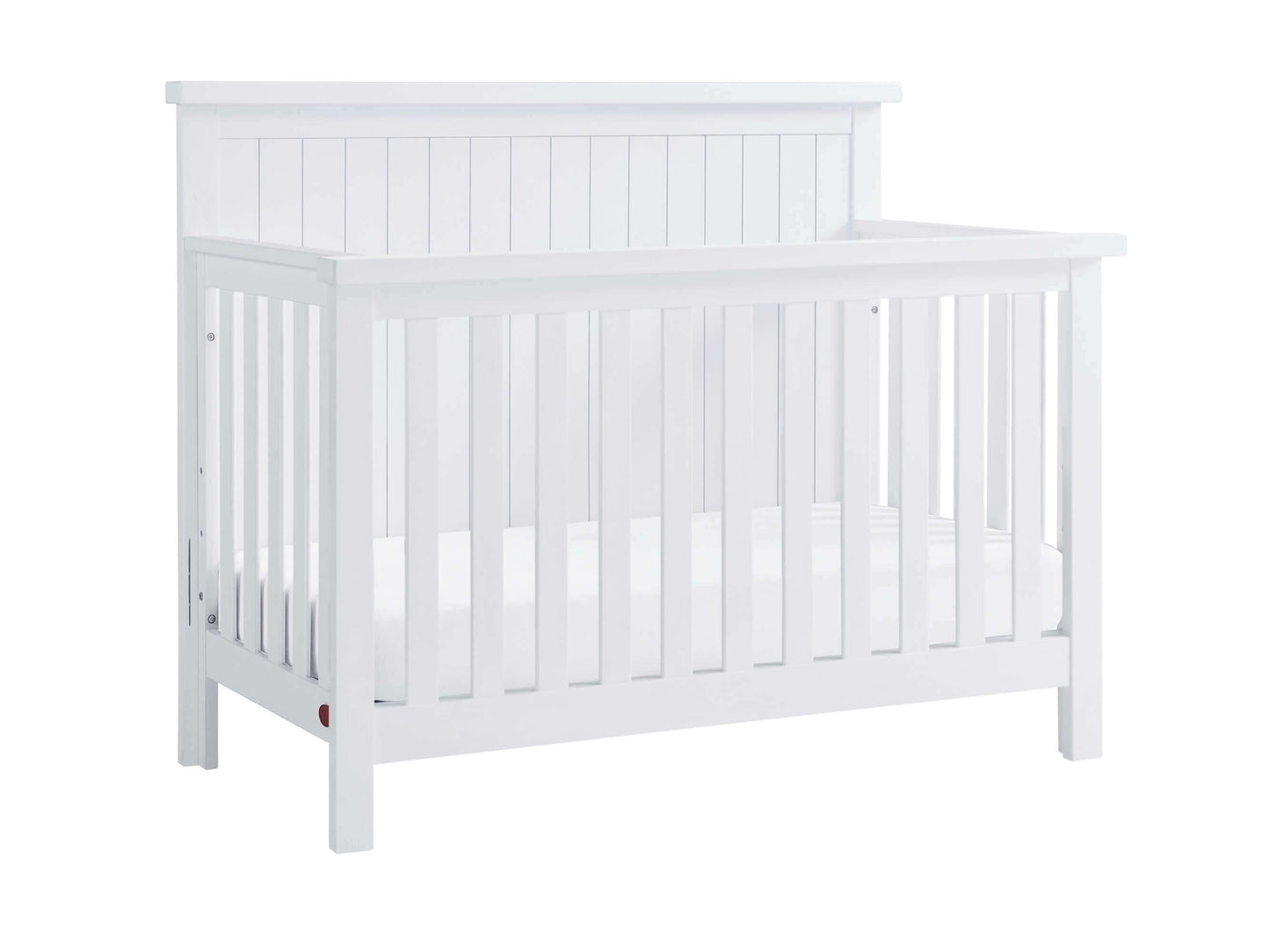 Everlee 4-In-1 Convertible Crib - Inclined Side View of Everlee 4-In-1 Convertible Crib Whitewash