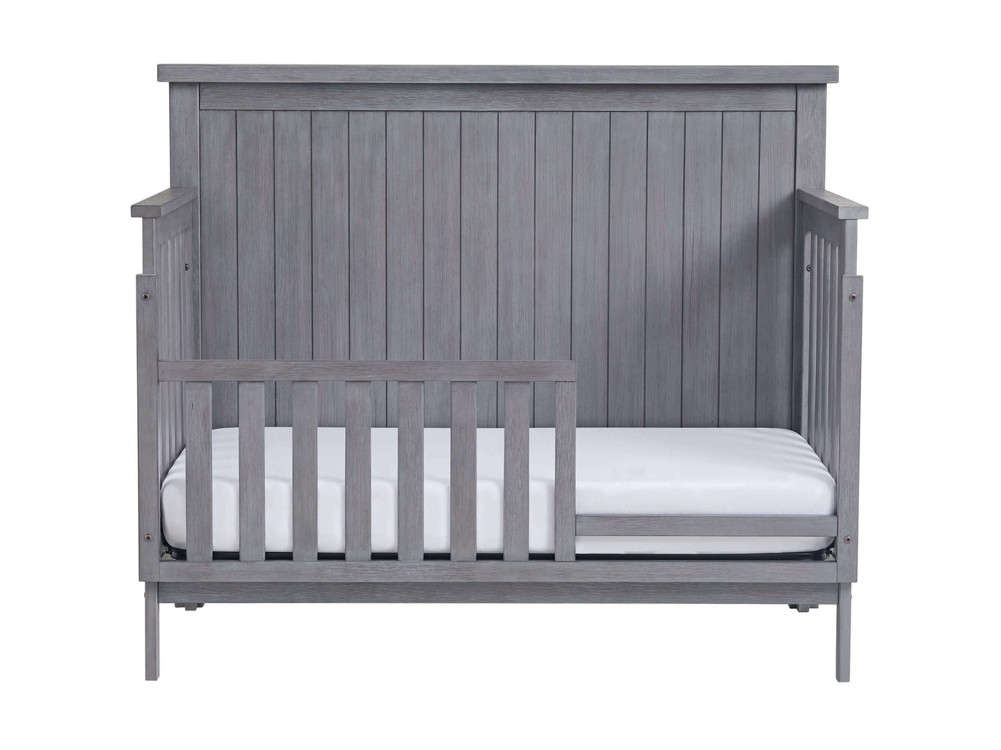 Everlee 4-In-1 Convertible Crib - Front View of Everlee Daybed Graystone