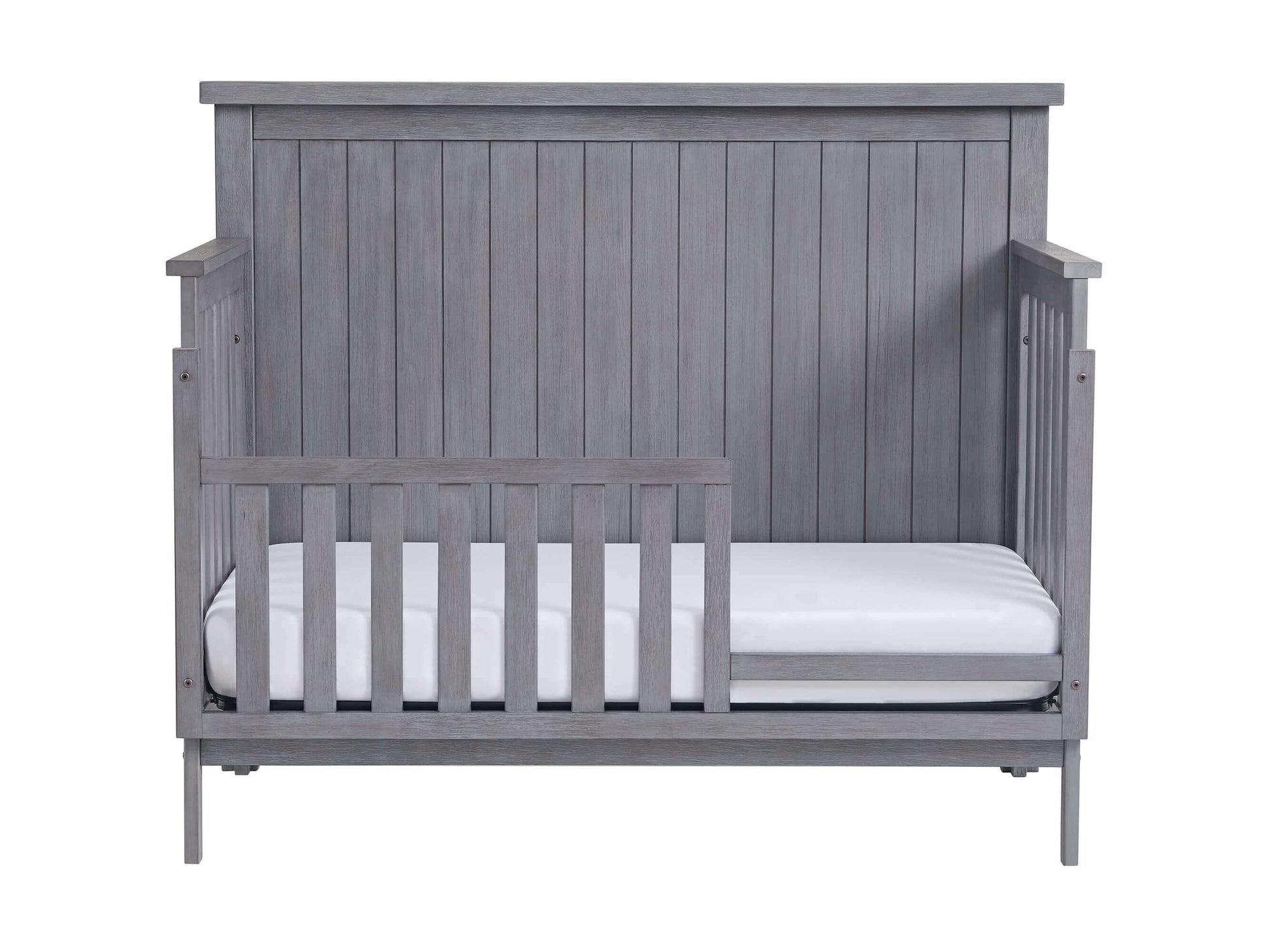 Everlee 4-In-1 Convertible Crib - Front View of Everlee Daybed Graystone