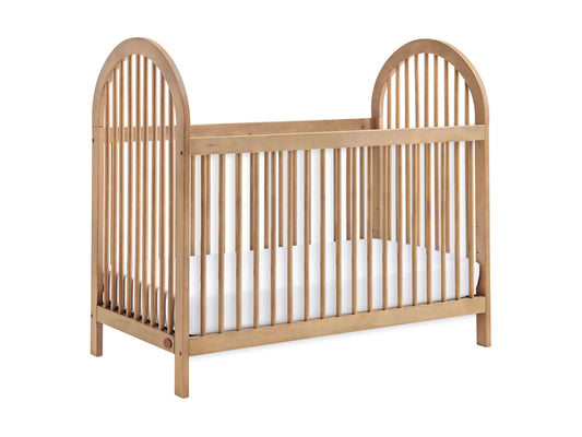 Everlee 3 in 1 Convertible Crib - Inclined Side View of Everlee 3 in 1 Convertible Crib Honey Wood