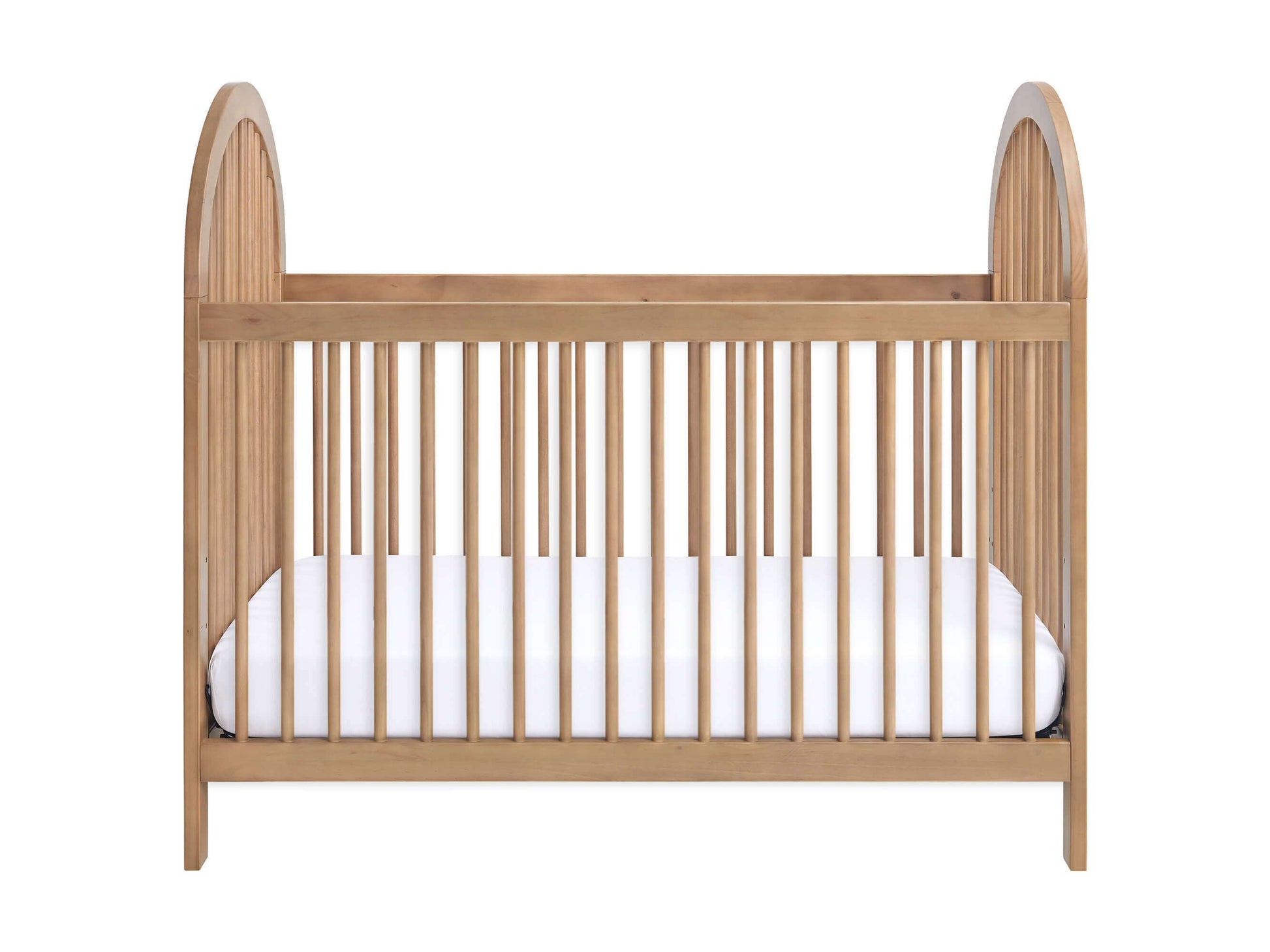 Everlee 3 in 1 Convertible Crib - Front View of Everlee 3 in 1 Convertible Crib Honey Wood