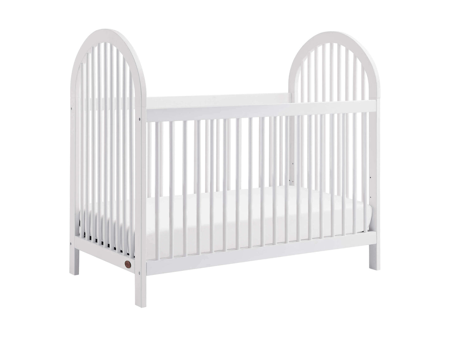 Everlee 3 in 1 Convertible Crib - Inclined Side View of Everlee 3 in 1 Convertible Crib Whitewash