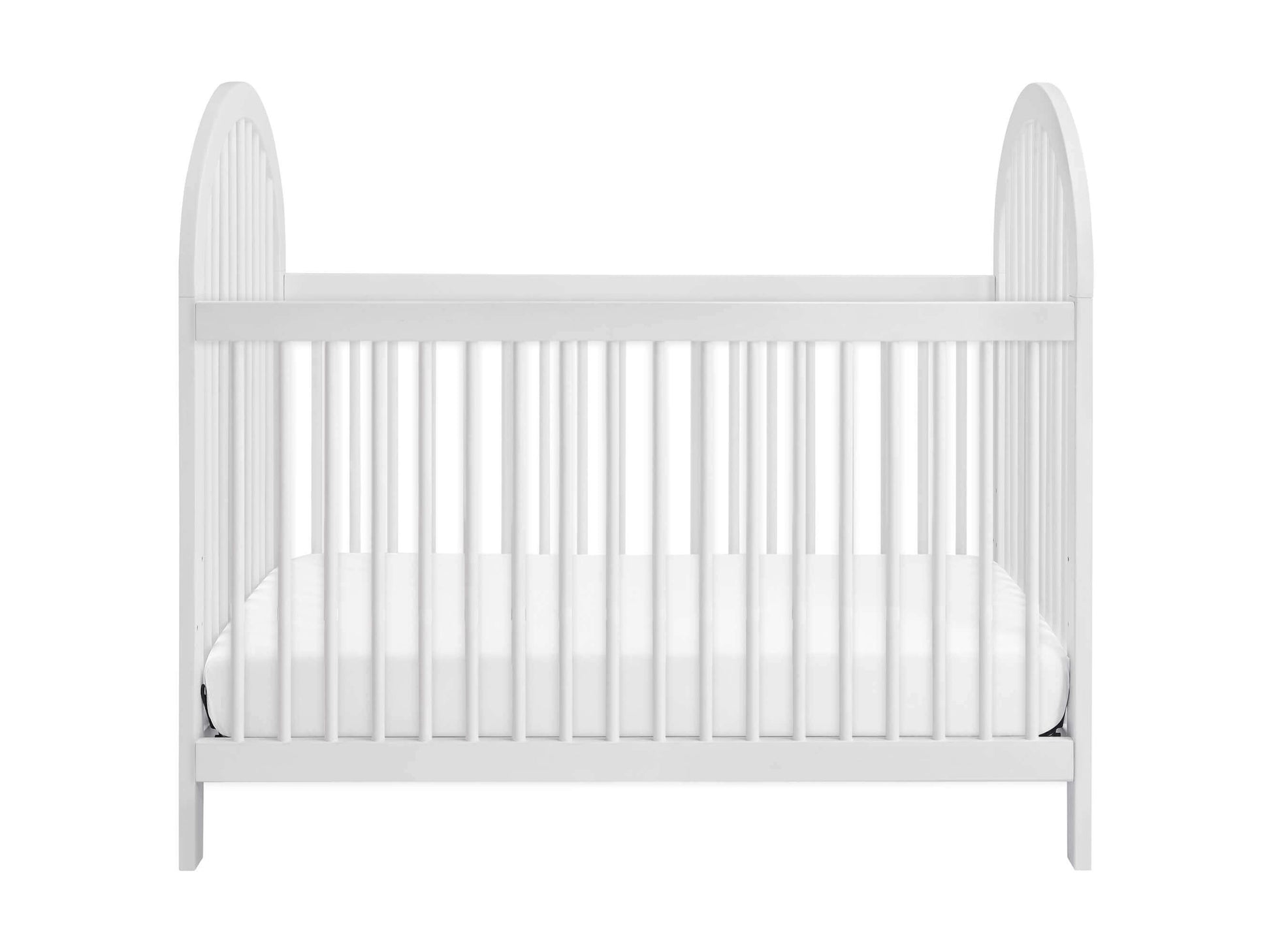 Everlee 3 in 1 Convertible Crib - Front View of Everlee 3 in 1 Convertible Crib Whitewash