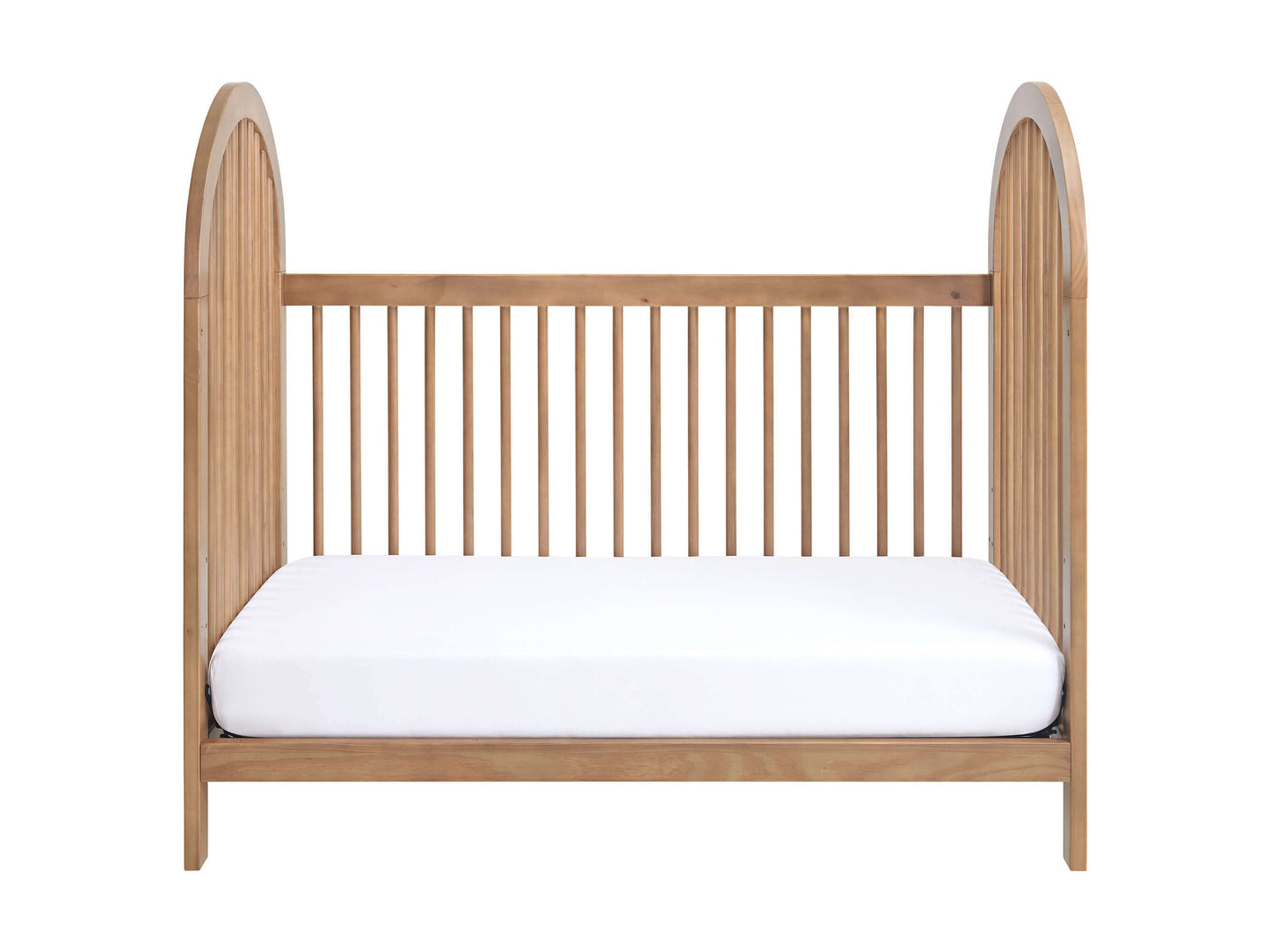 Everlee 3 in 1 Convertible Crib - Front View of Everlee Daybed Honey Wood