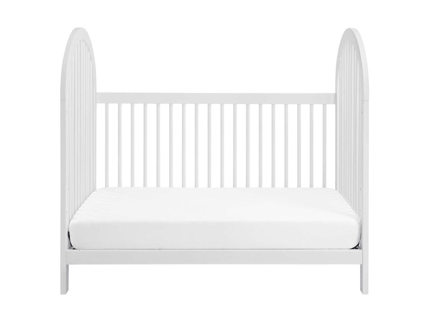 Everlee 3 in 1 Convertible Crib - Front View of Everlee Daybed Whitewash