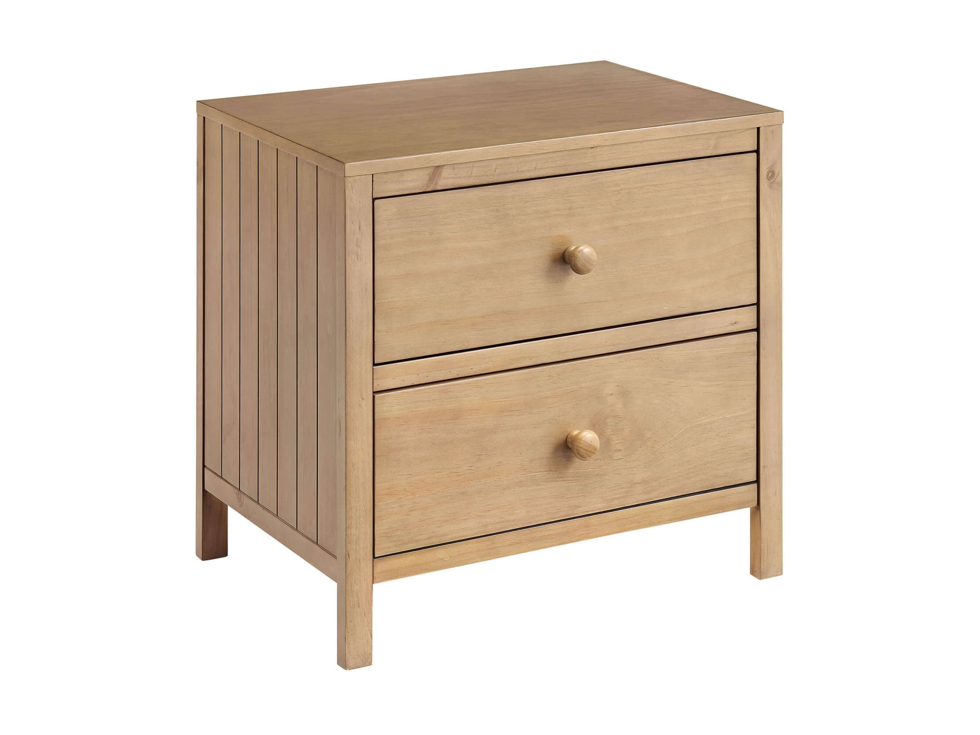 Everlee Nightstand - Inclined Side View of Everlee Nightstand Honey Wood