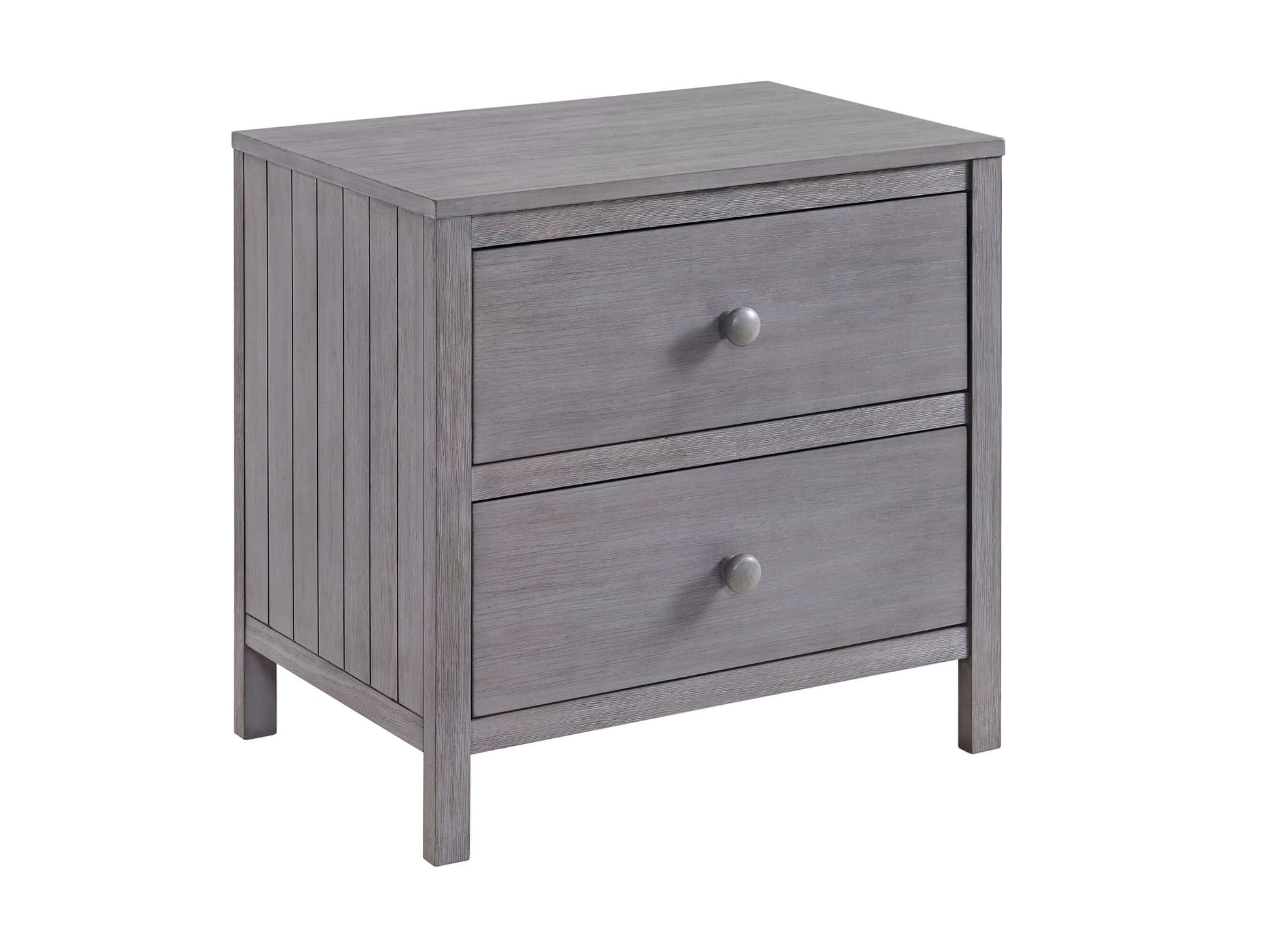 Everlee Nightstand - Inclined Side View of Everlee Nightstand Graystone