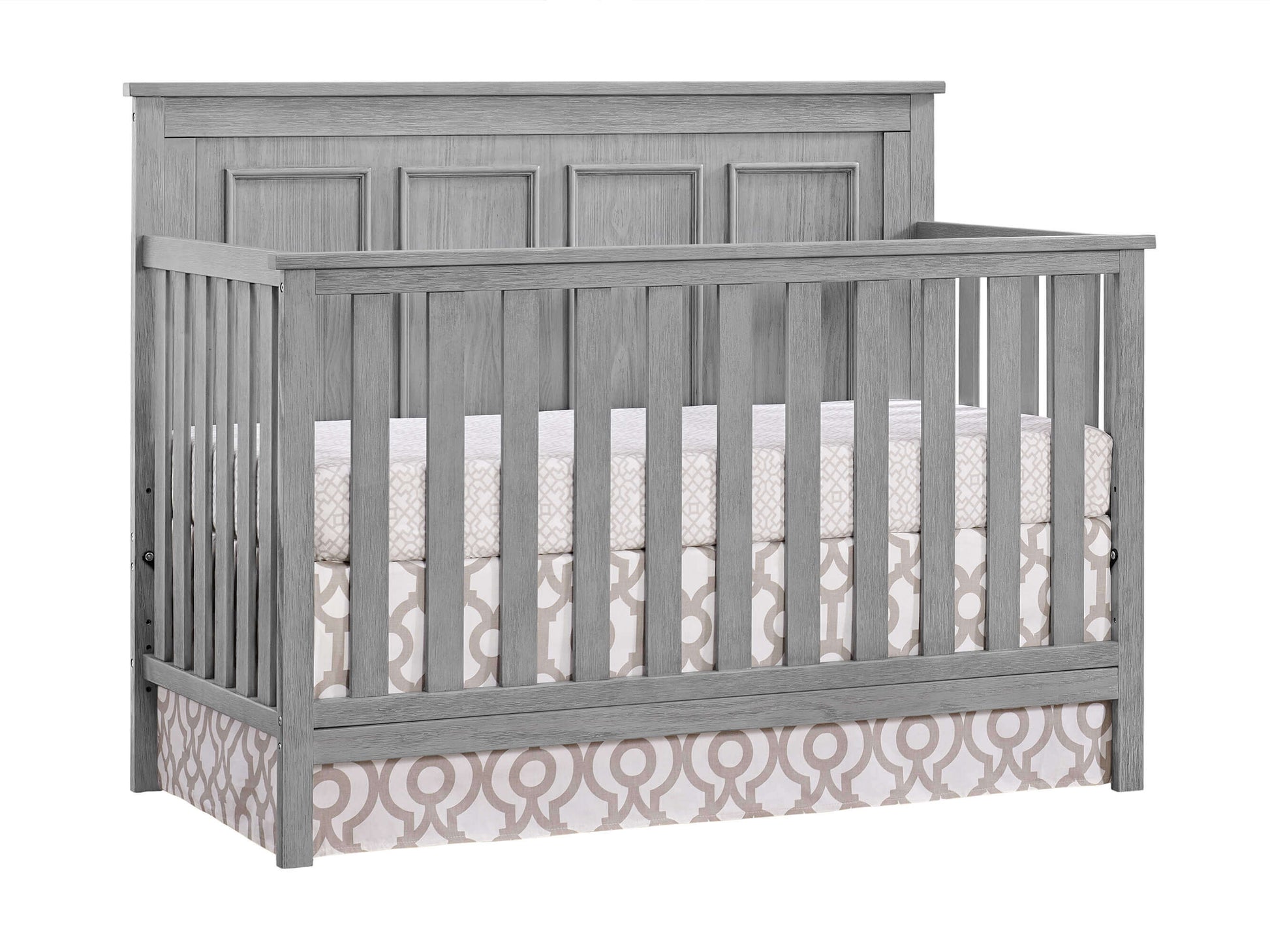 Bennett 4-in-1 Convertible Crib - Inclined Side View of Bennett 4-in-1 Convertible Crib Rustic Gray