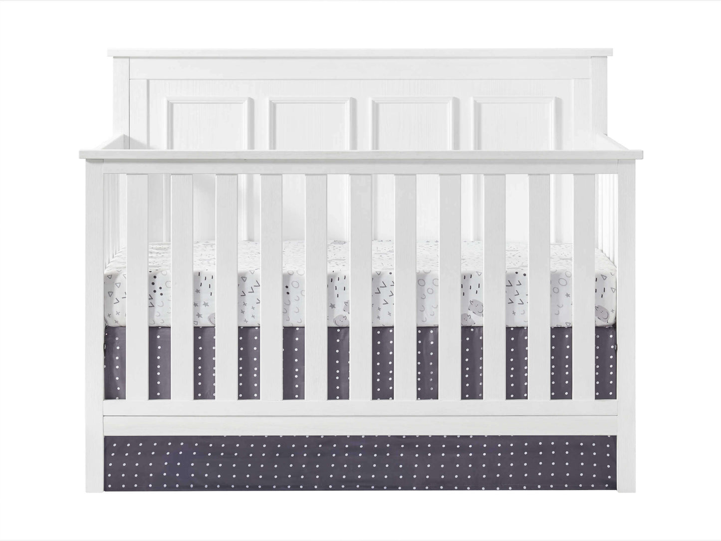 Bennett 4-in-1 Convertible Crib - Front View of Bennett 4-in-1 Convertible Crib Rustic White