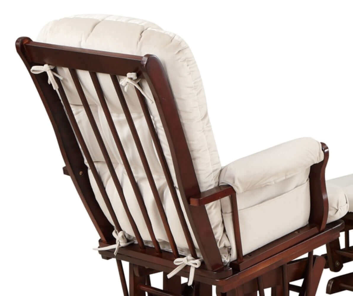 Sleigh Glider Chair Cushions Set - Inclined Back View of the Glider Chair Cushions Set Beige