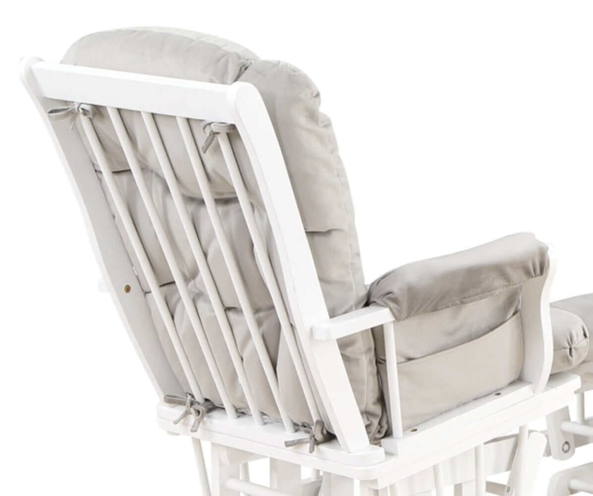 Sleigh Glider Chair Cushions Set  - Inclined Back View of the Glider Chair Cushions Set Gray