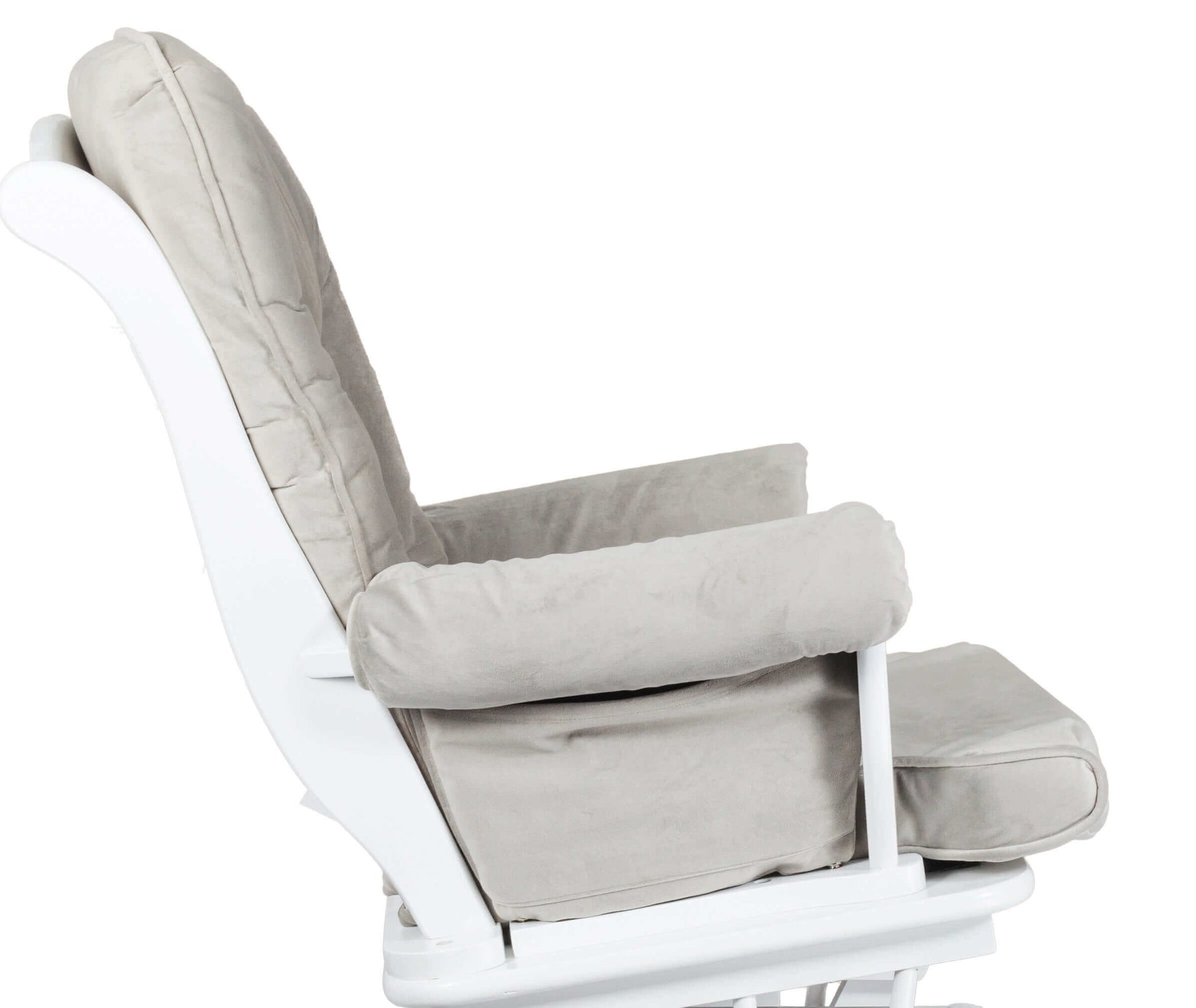 Sleigh Glider Chair Cushions Set - Side View of the Glider Chair Cushions Set Gray