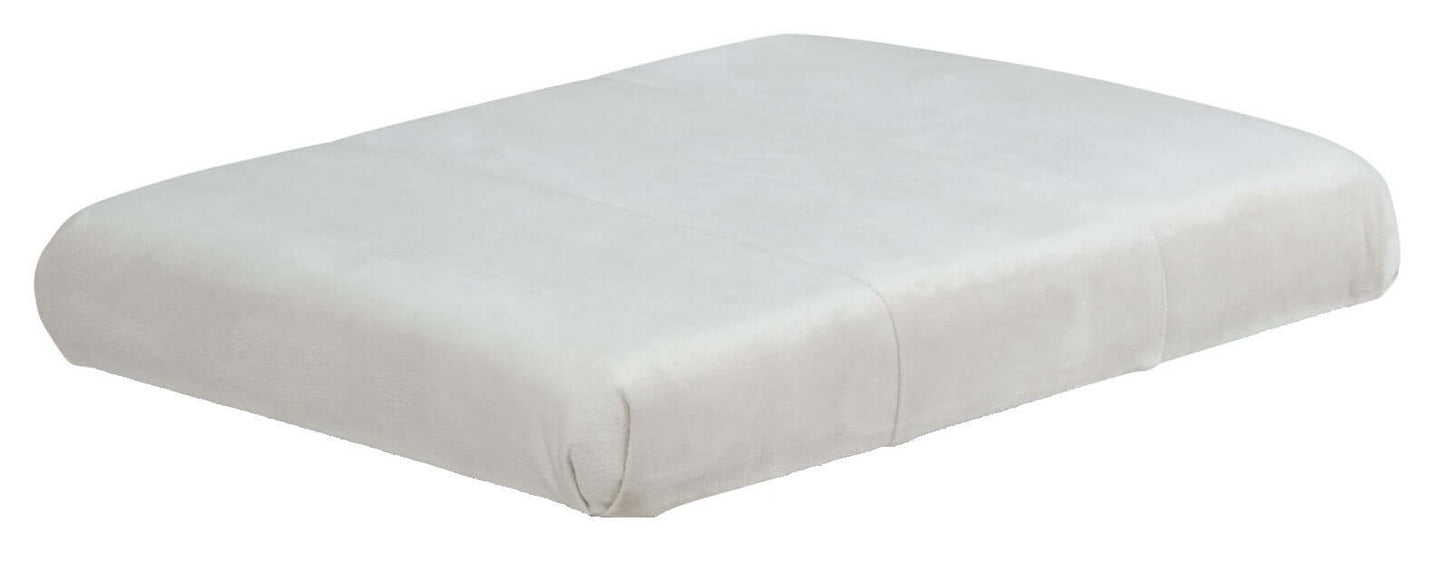 Alice Glider Ottoman Cushion - Inclined Top View of Alice Glider Ottoman Cushion Beige