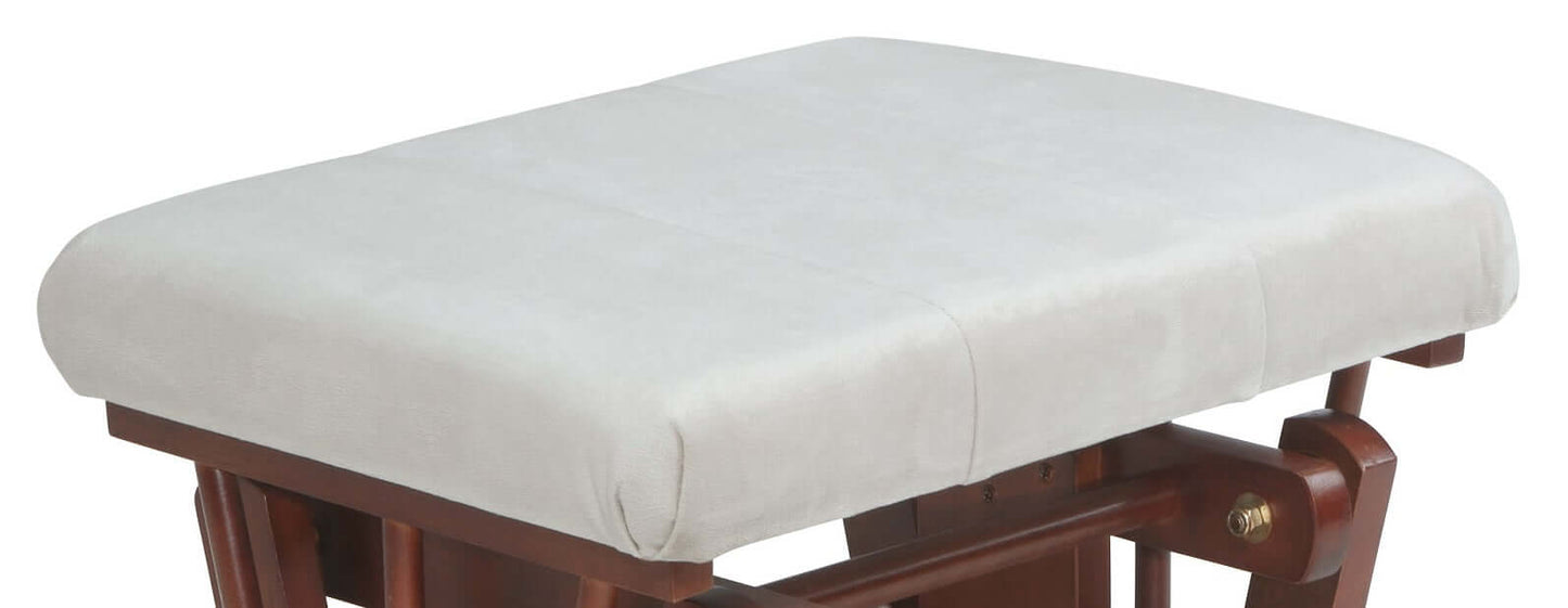 Alice Glider Ottoman Cushion - Inclined Top View of Alice Glider Ottoman Cushion Beige Installed