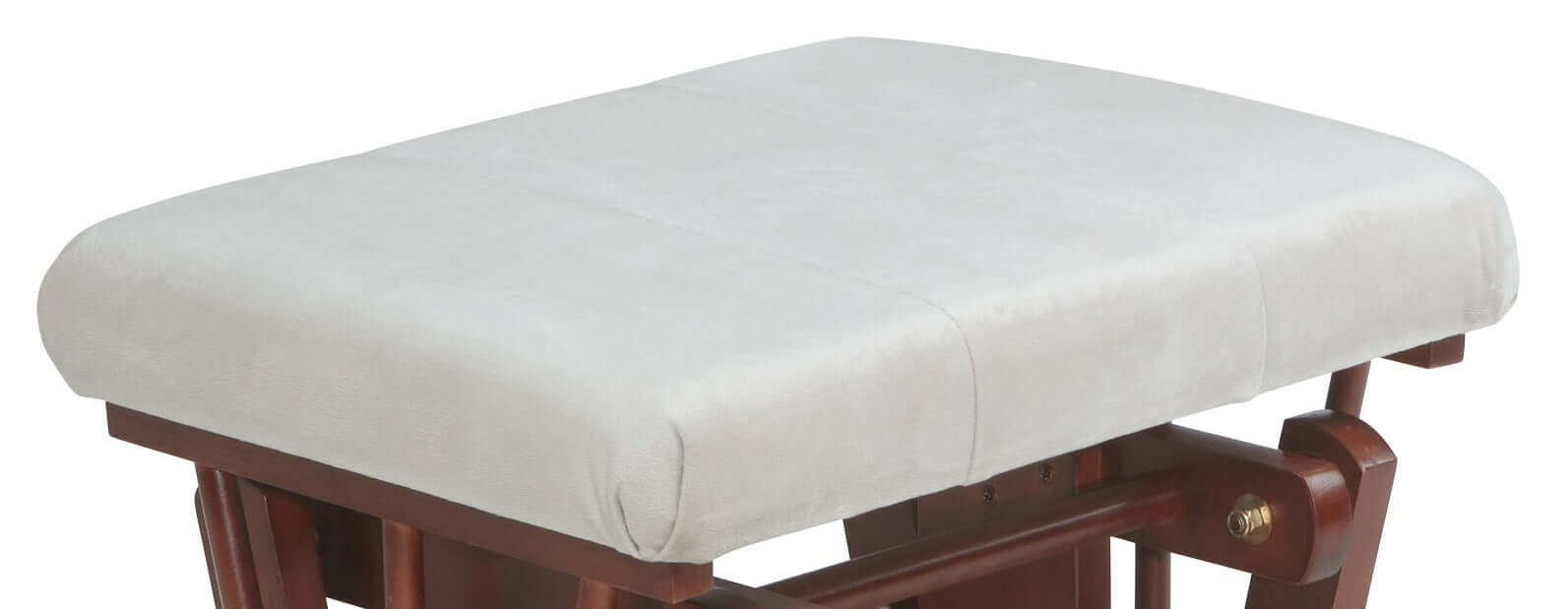 Alice Glider Ottoman Cushion - Inclined Top View of Alice Glider Ottoman Cushion Beige Installed