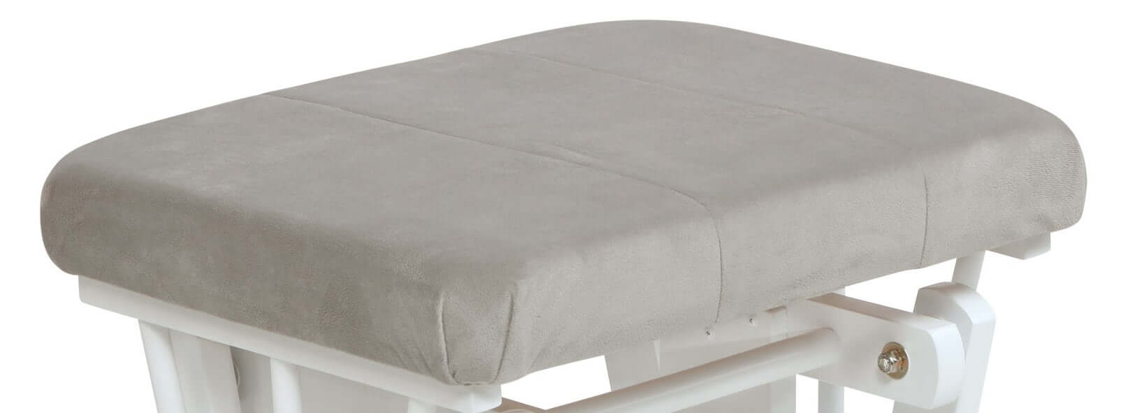 Alice Glider Ottoman Cushion - Inclined Top View of Alice Glider Ottoman Cushion Gray Installed