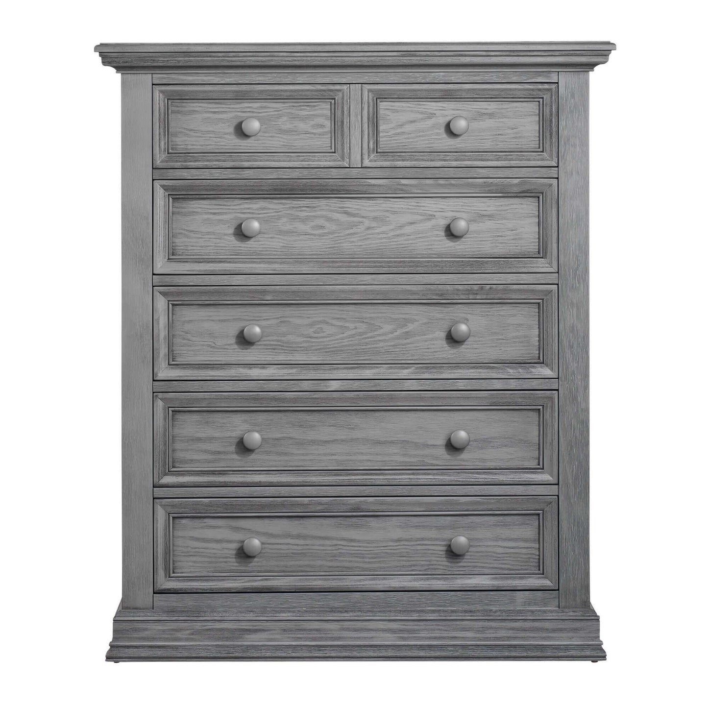Glenbrook 5 Drawer Chest - Front View of Glenbrook 5 Drawer Chest Graphite Gray