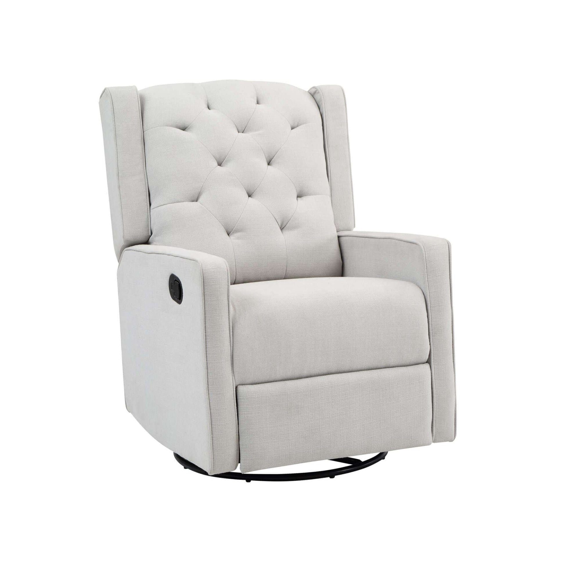 Ava Manual Swivel Glider Recliner - Inclined Side View of Ava Manual Swivel Glider Recliner Gray